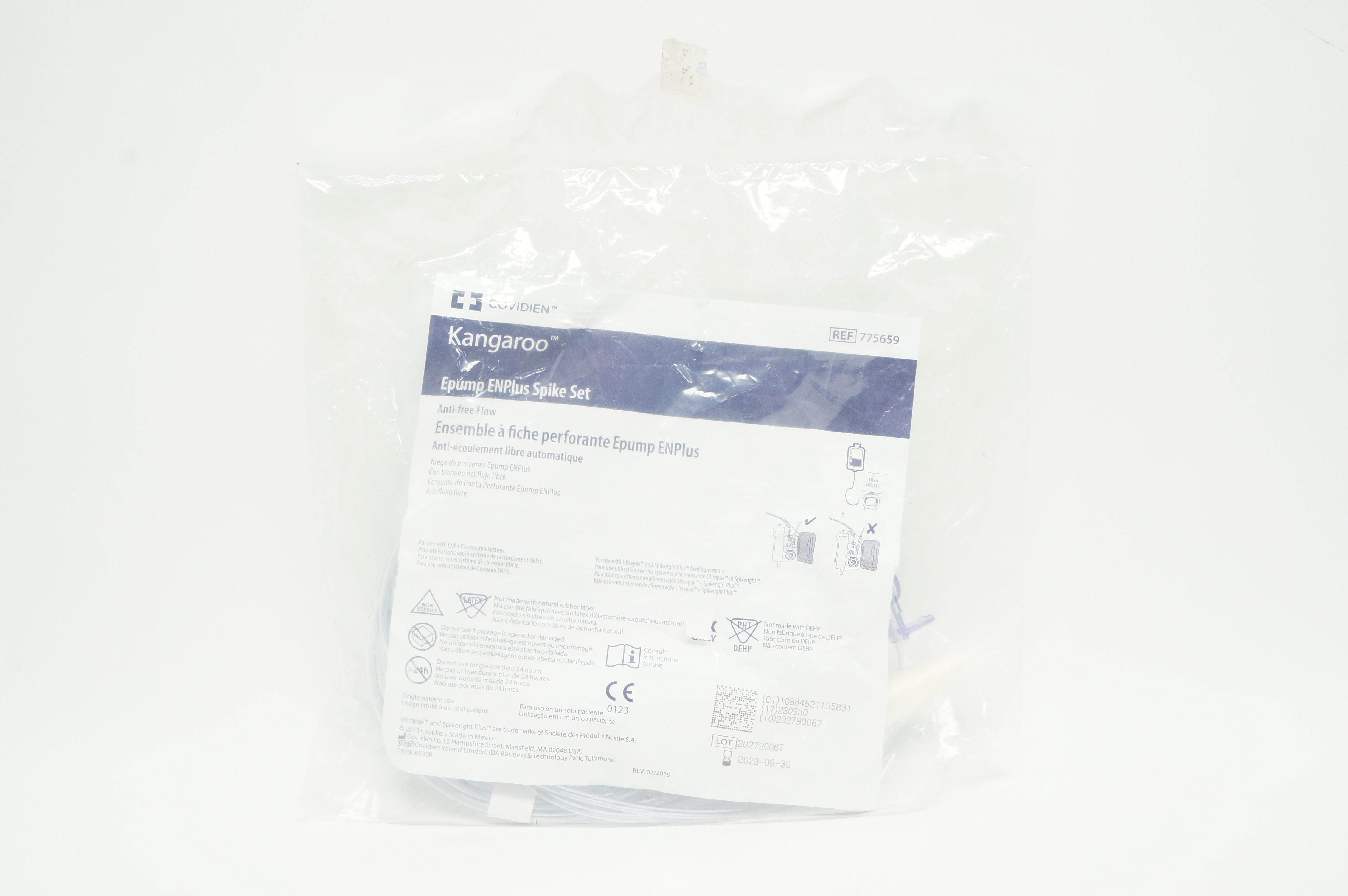 Covidien 775659 Kangaroo ENPlus Spike Set Anti-Free Flow