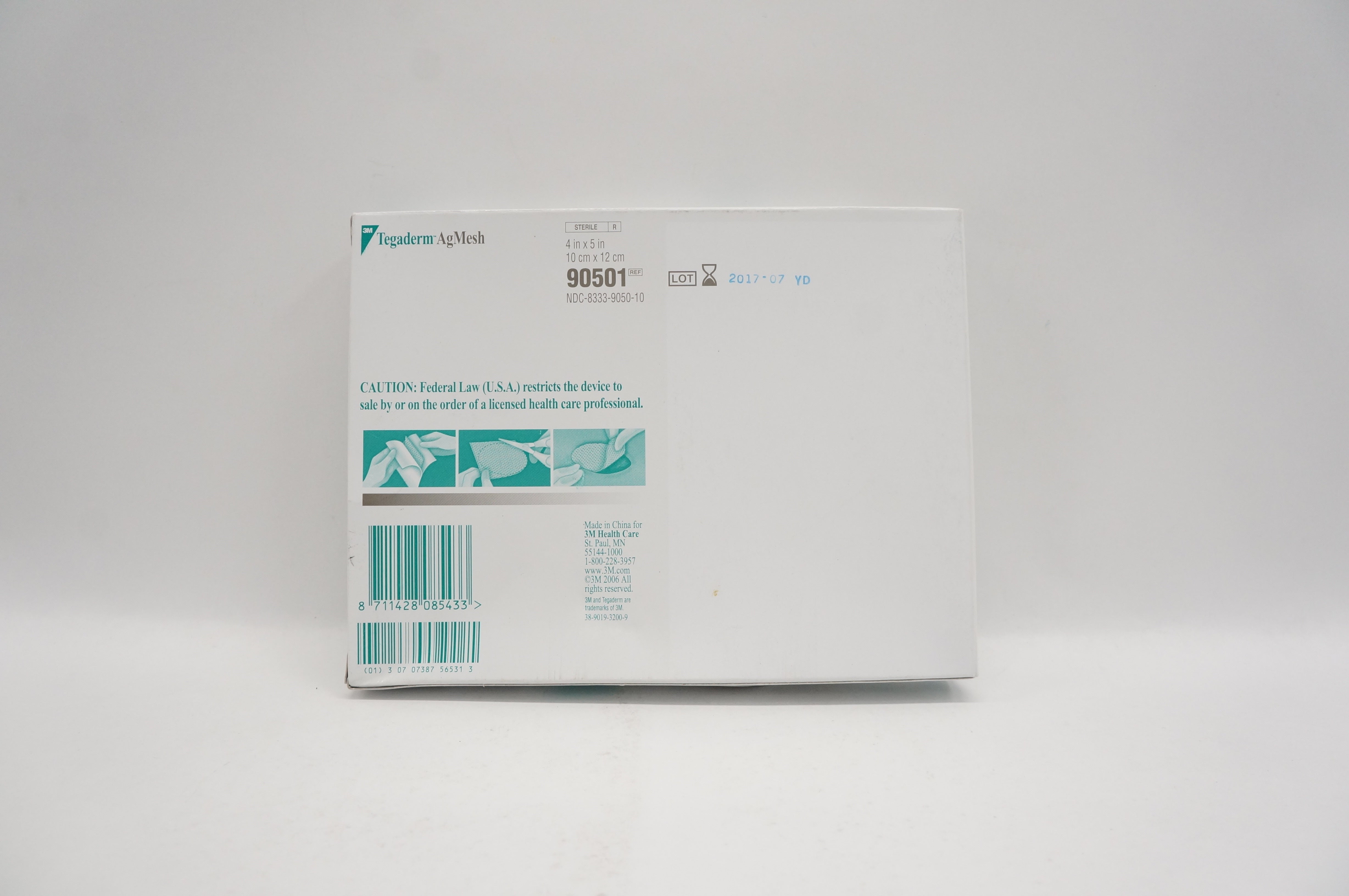 3M 90501 Tegaderm AgMesh Dressing with Silver 4inch x 5inch - Box of 5 (x)