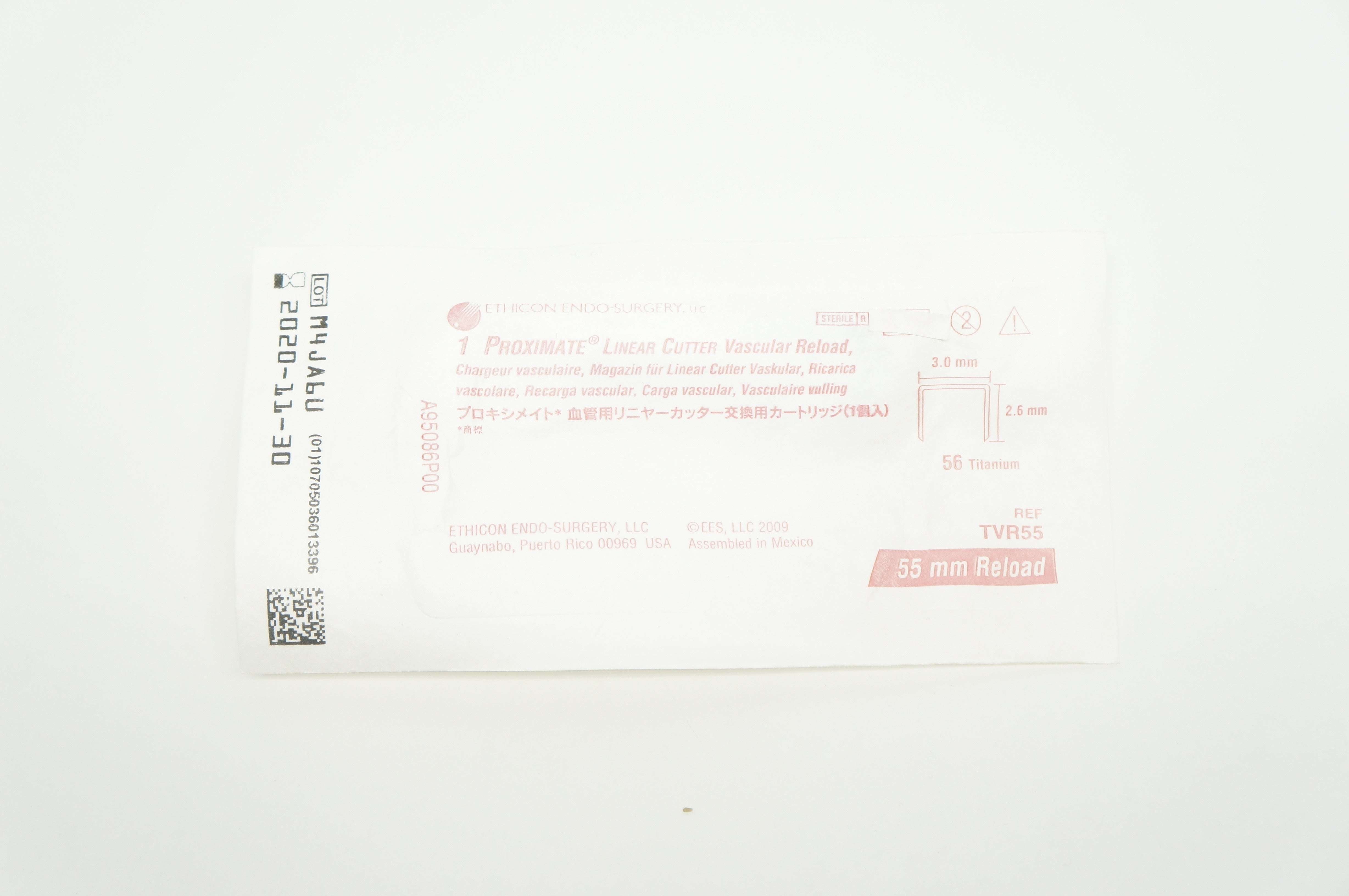 Ethicon TVR55 Proximate Linear Cutter Vascular Reload 55mm 3.0 x 2.6mm