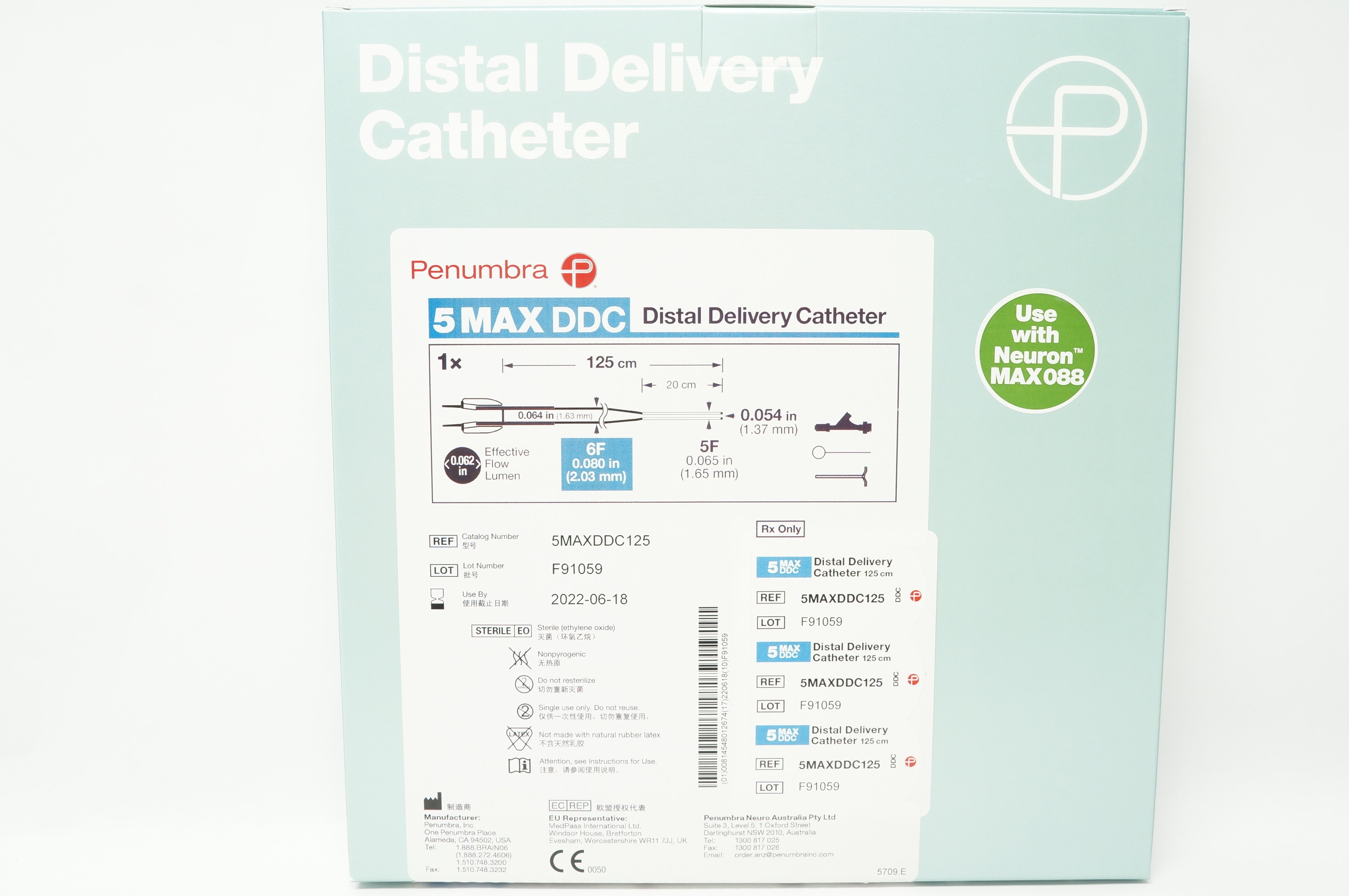 Penumbra 5MAXDDC125 Distal Delivery Cath. 5F x 125cm x 0.054inch