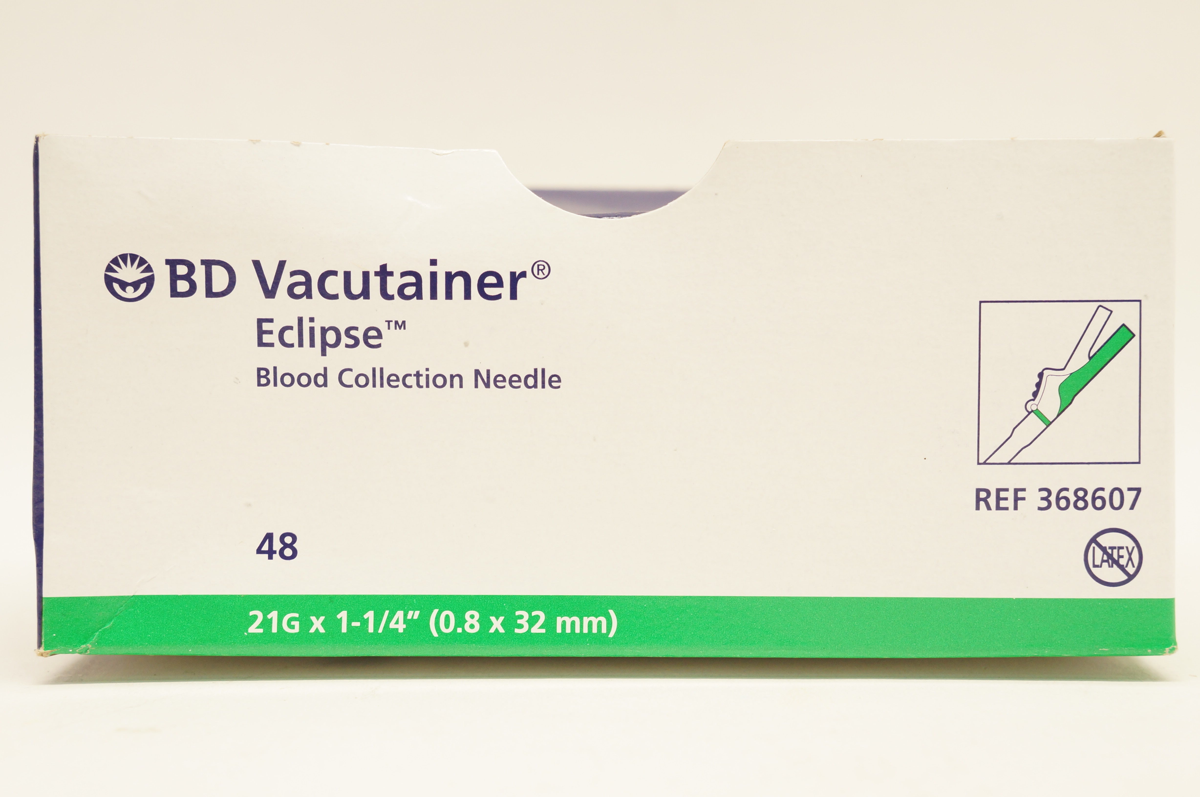 BD 368607 Vacutainer Eclipse Blood Collection Ndle 21G x 1-1/4inch- Box ...