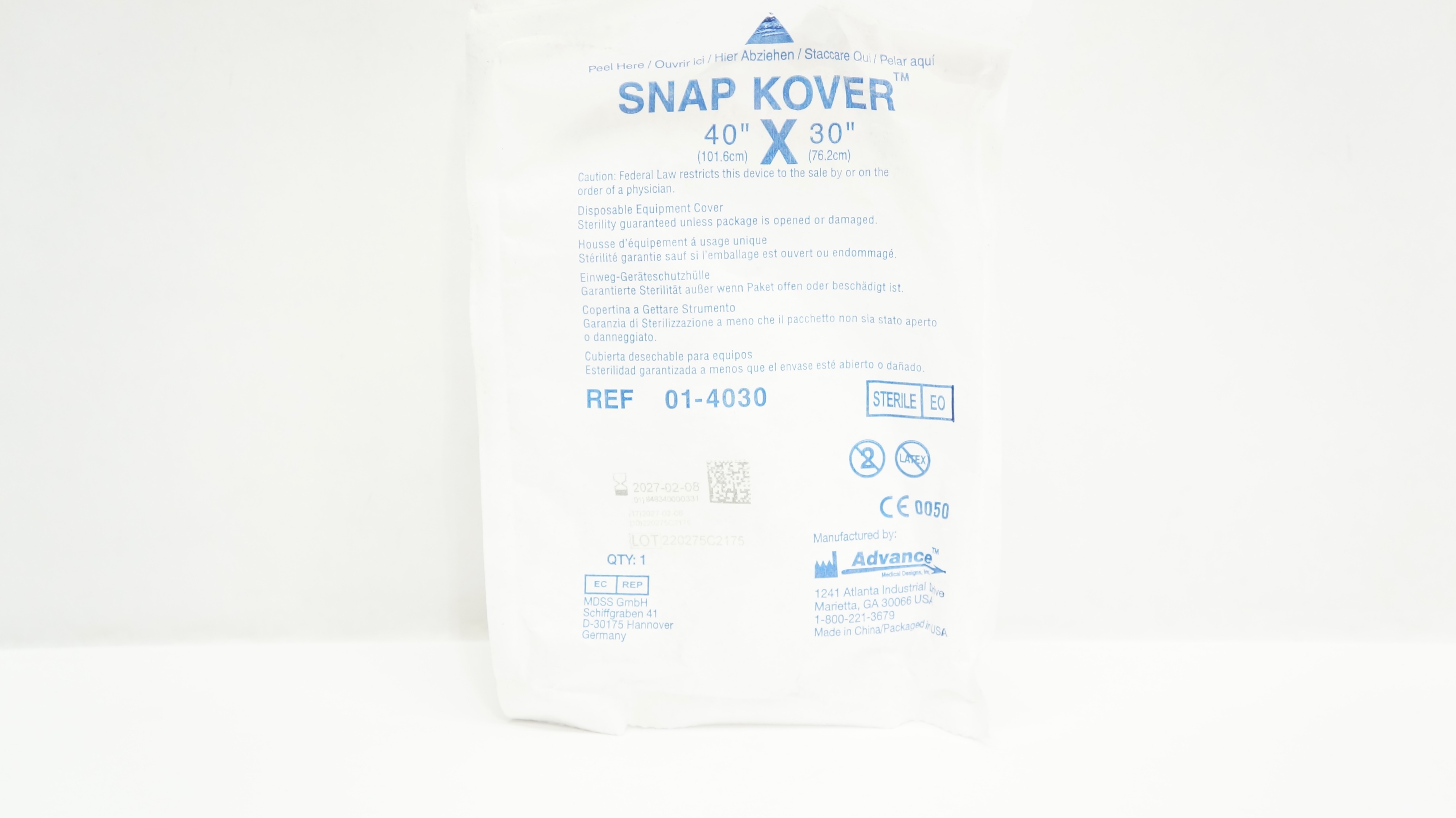 Advance 01-4030 Snap Kover Disposable Equipment Cover 40inch x 30inch