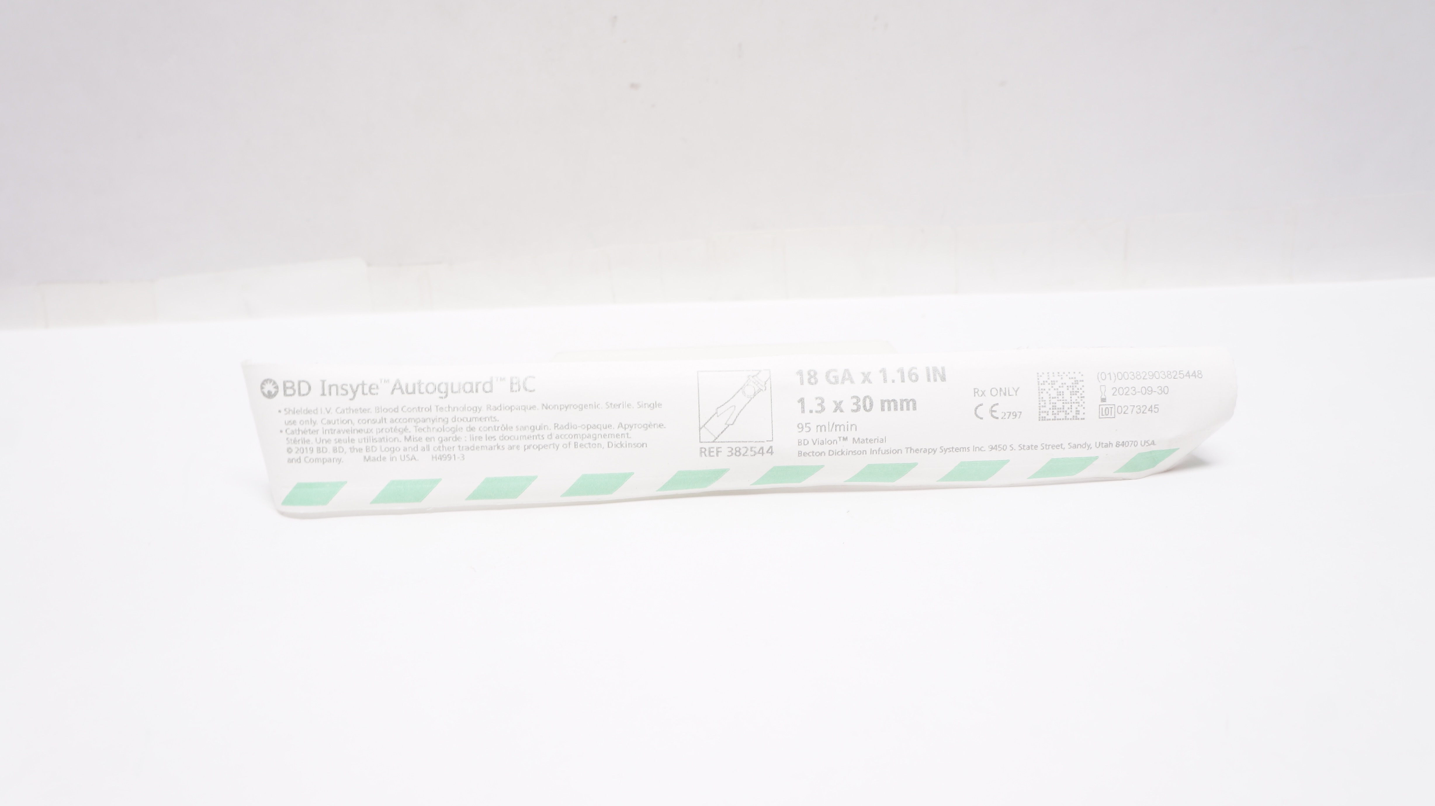 BD 382544 Insyte Autoguard BC Shielded IV Cath. 18GA x 1.16inch 95mL/min (x)