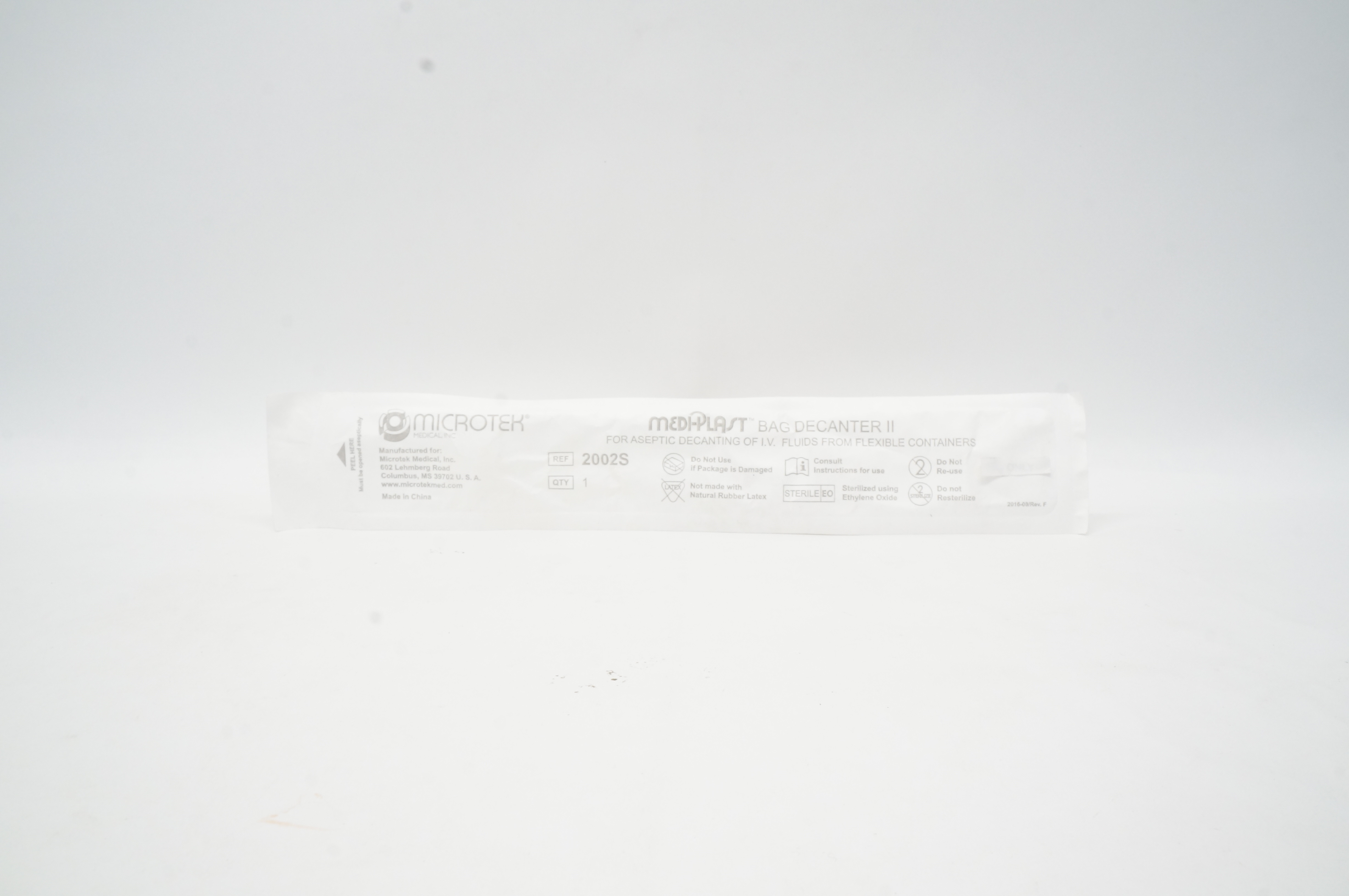 Microtek Medical 2002S MediPlast Bag Decanter II