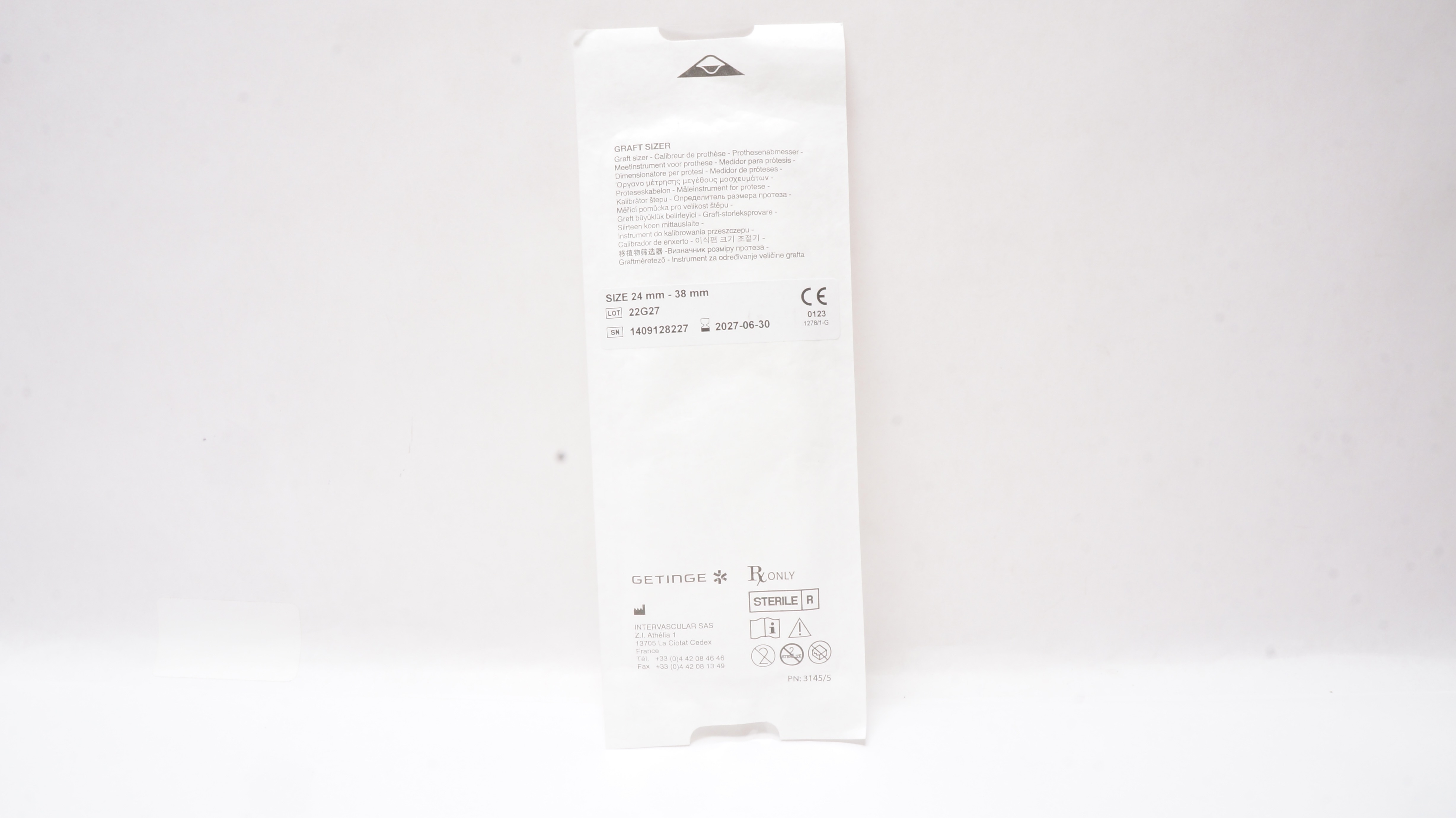 Intervascular Getinge Graft Sizer 24mm - 38mm
