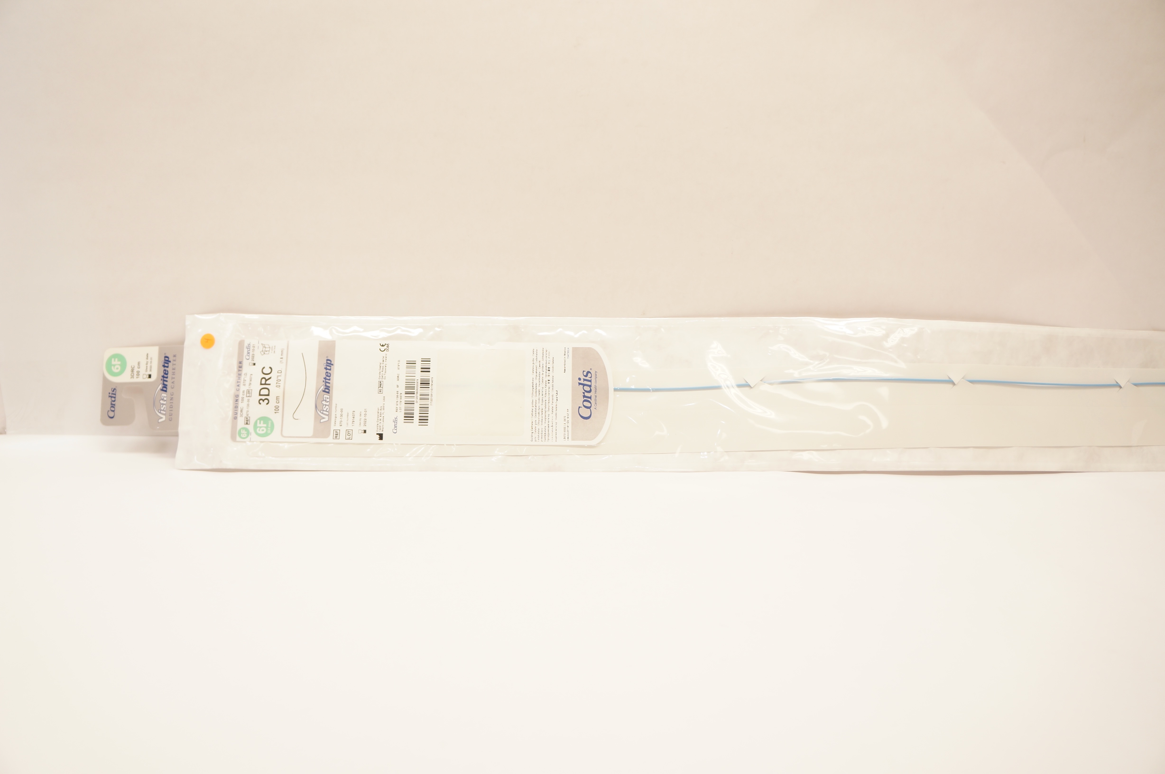 Cordis 670-130-00 Vista Brite Tip Guiding Cath. 3DRC 6F x 100cm x .070inch ID(x)