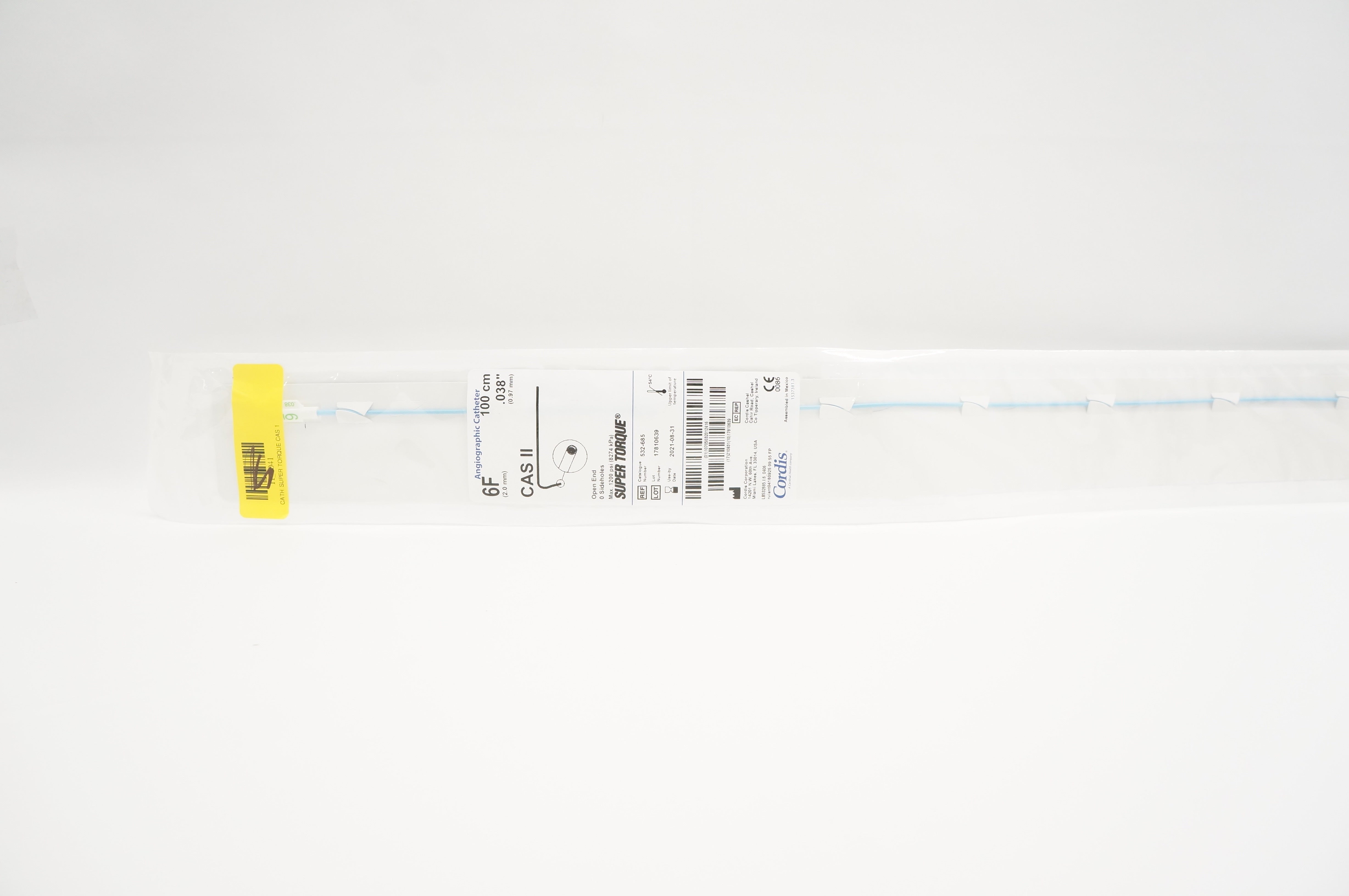 Cordis 532-685 Cas II Super Torque Angiographic Cath. 6F x 100cm x 0.038icnh (x)
