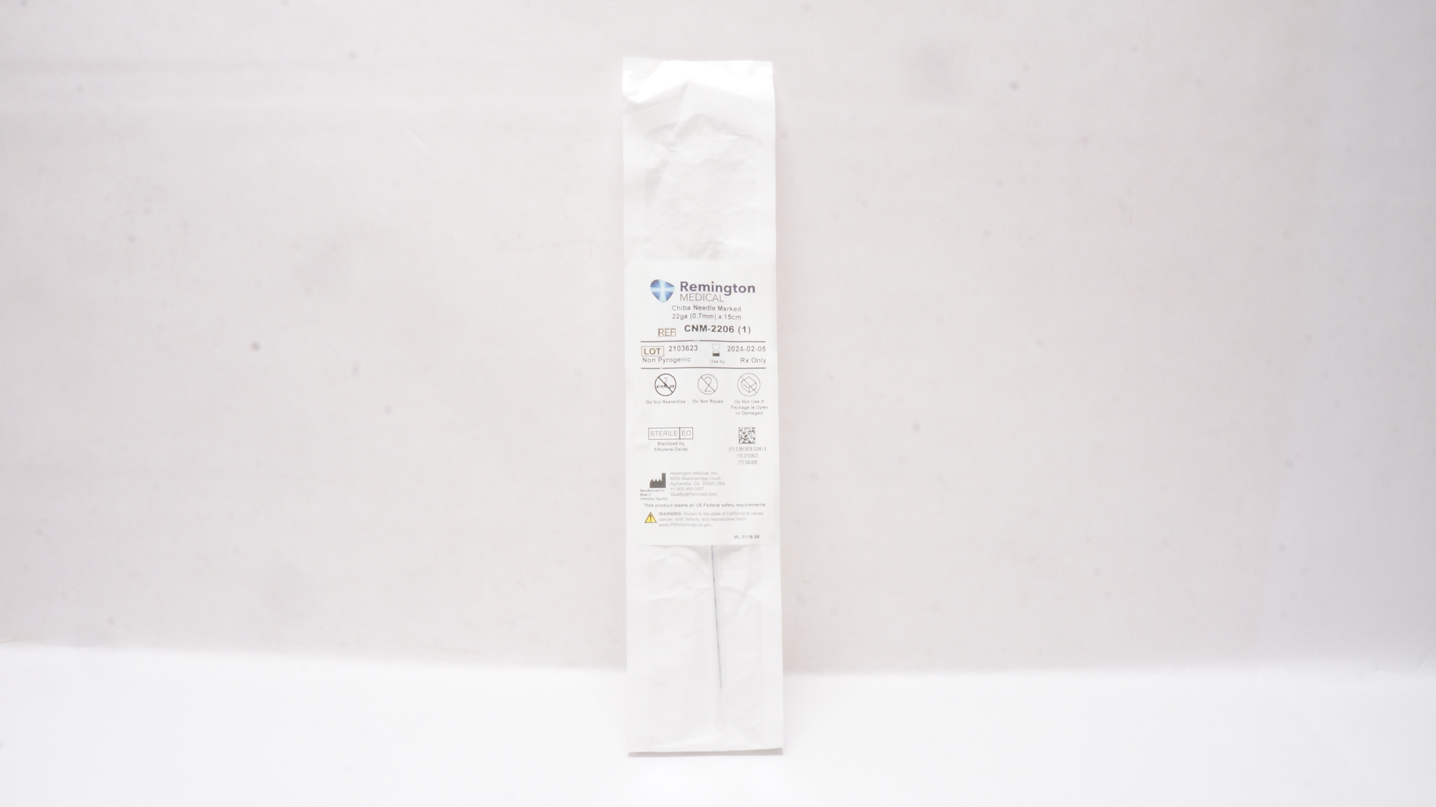 Remington Medical CNM-2206 Chiba Needle Marked 22Ga x 15cm