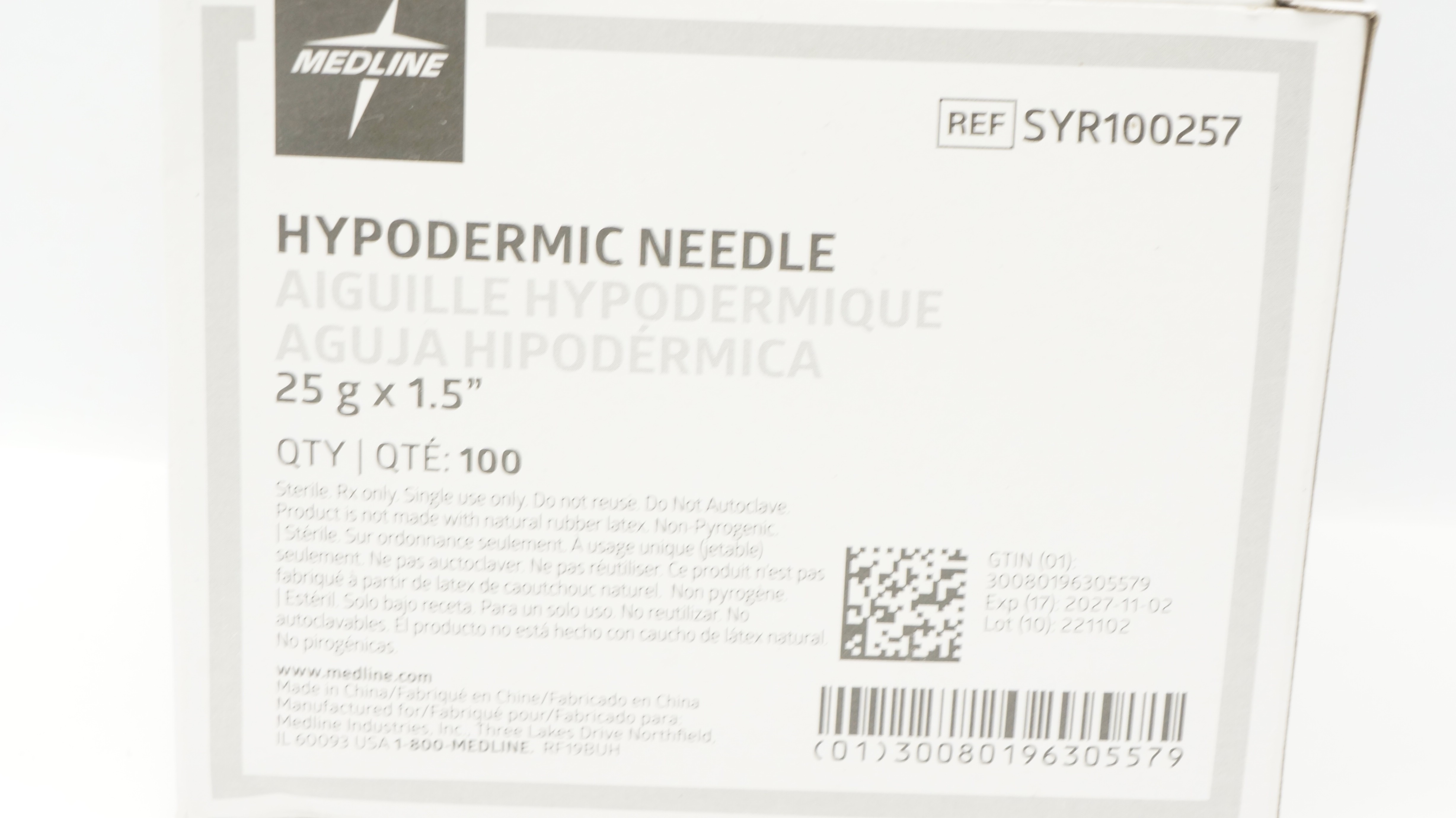 Medline Standard-Hypodermikanülen 25G X 1,5 Zoll – 1000 Stück Im Karton, Abgeschrägt, Steril & Zuverlässig Medline Standard-Hypodermikanülen 25G X 1,5 Zoll – 1000 Stück Im Karton, Abgeschrägt, Steril & Zuverlässig