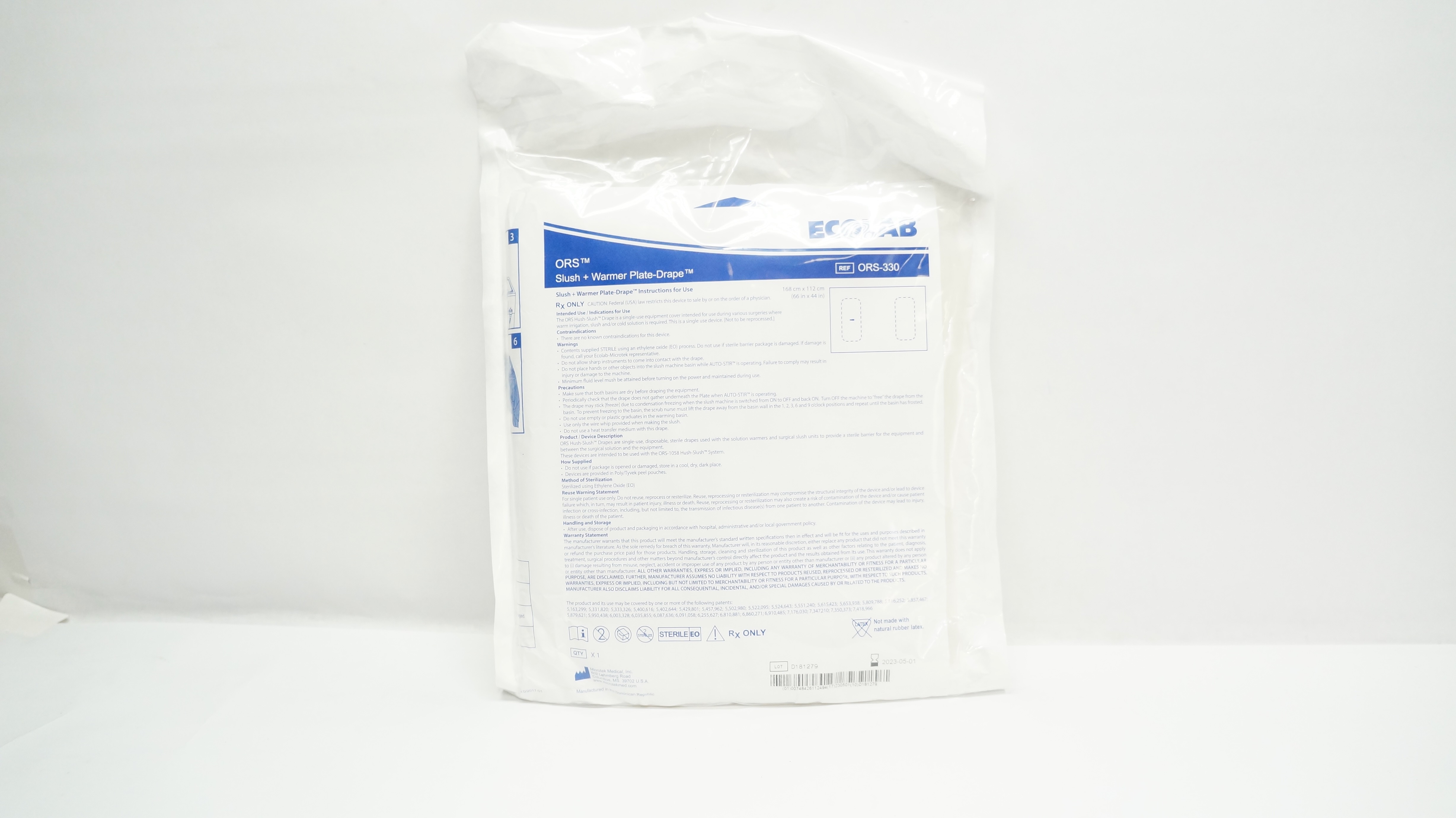 Slush Machine Drape Microtek ORS-330 Ecolab OPS Slush Warmer Plate-Drape 66inch x 44inch (x)