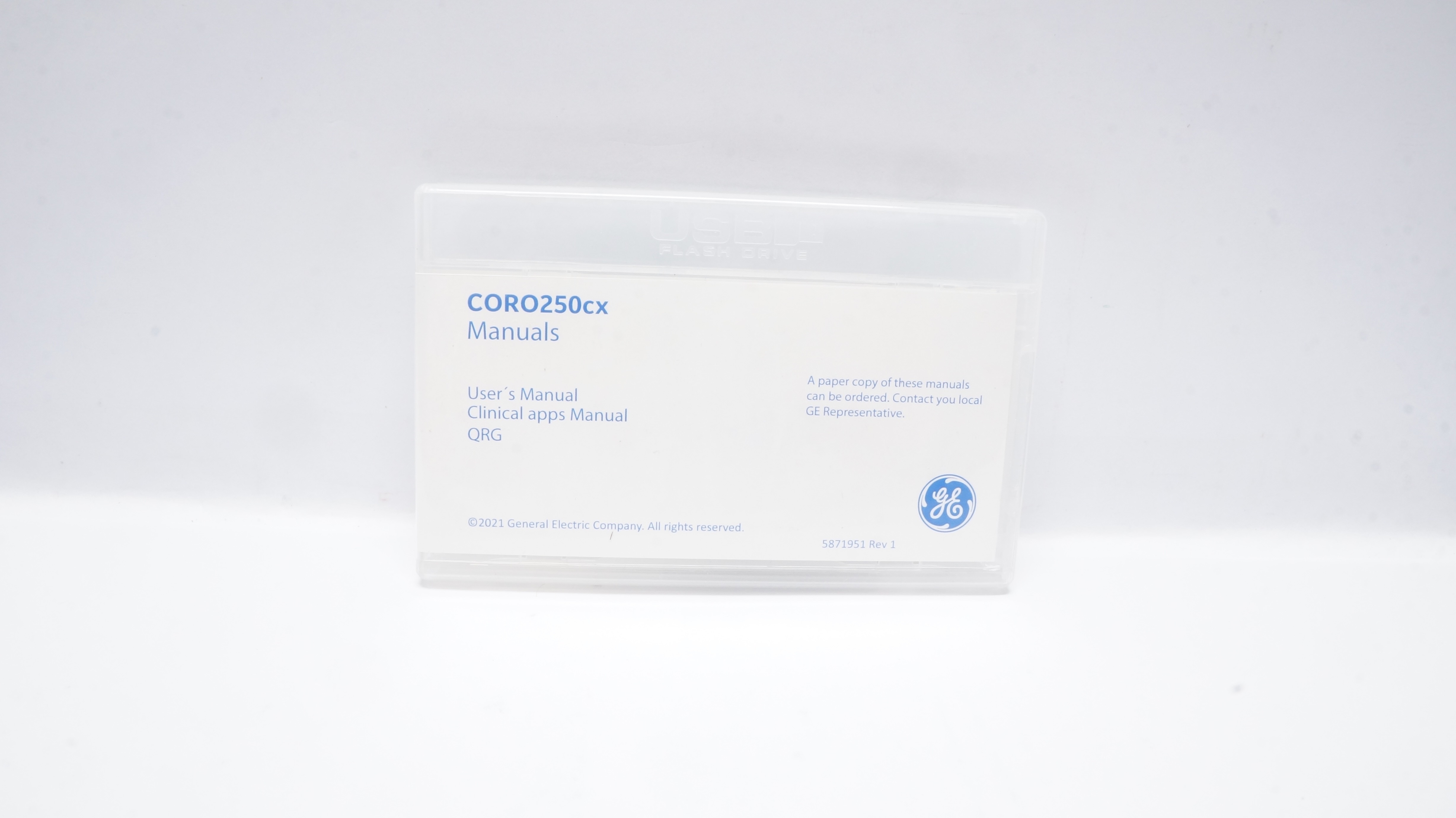 GE Medical 5832745 Flash Drive CORO 250cx Manuals