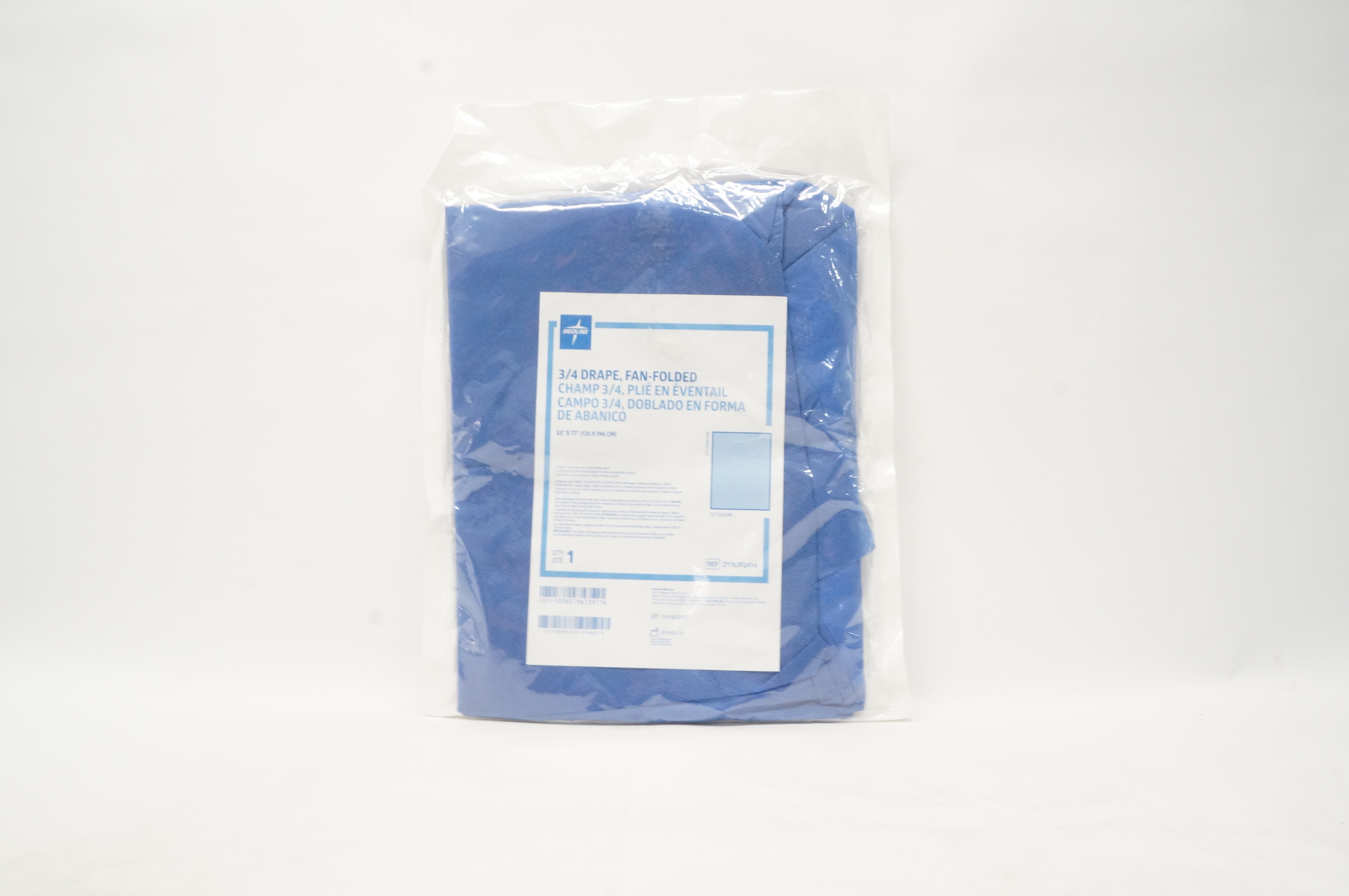 Medline DYNJP2414 3/4 Drape, Fan Folded 53 x 77inch