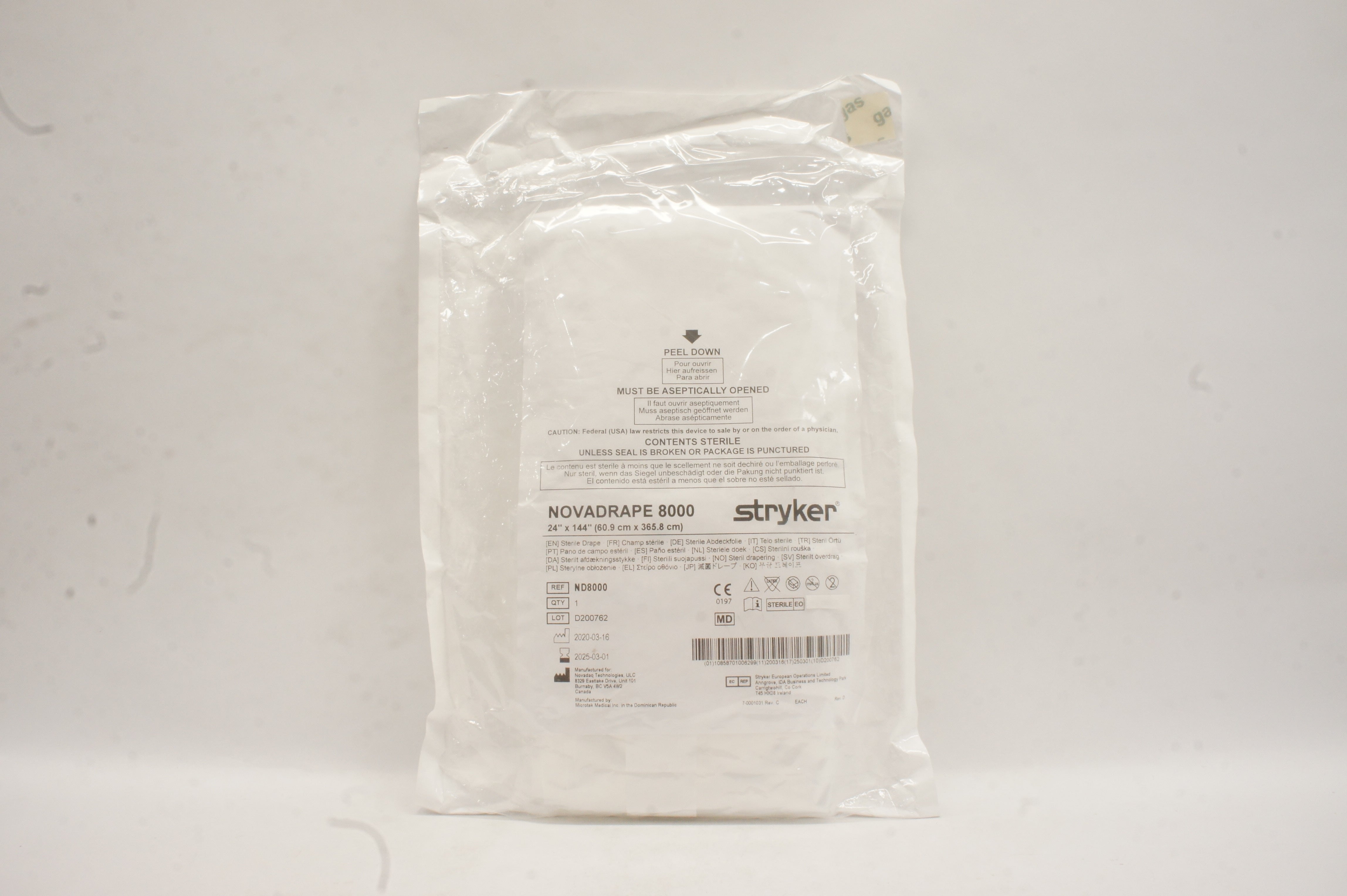 Novadaq ND8000 NOVADRAPE 8000 24inch x 144 inch