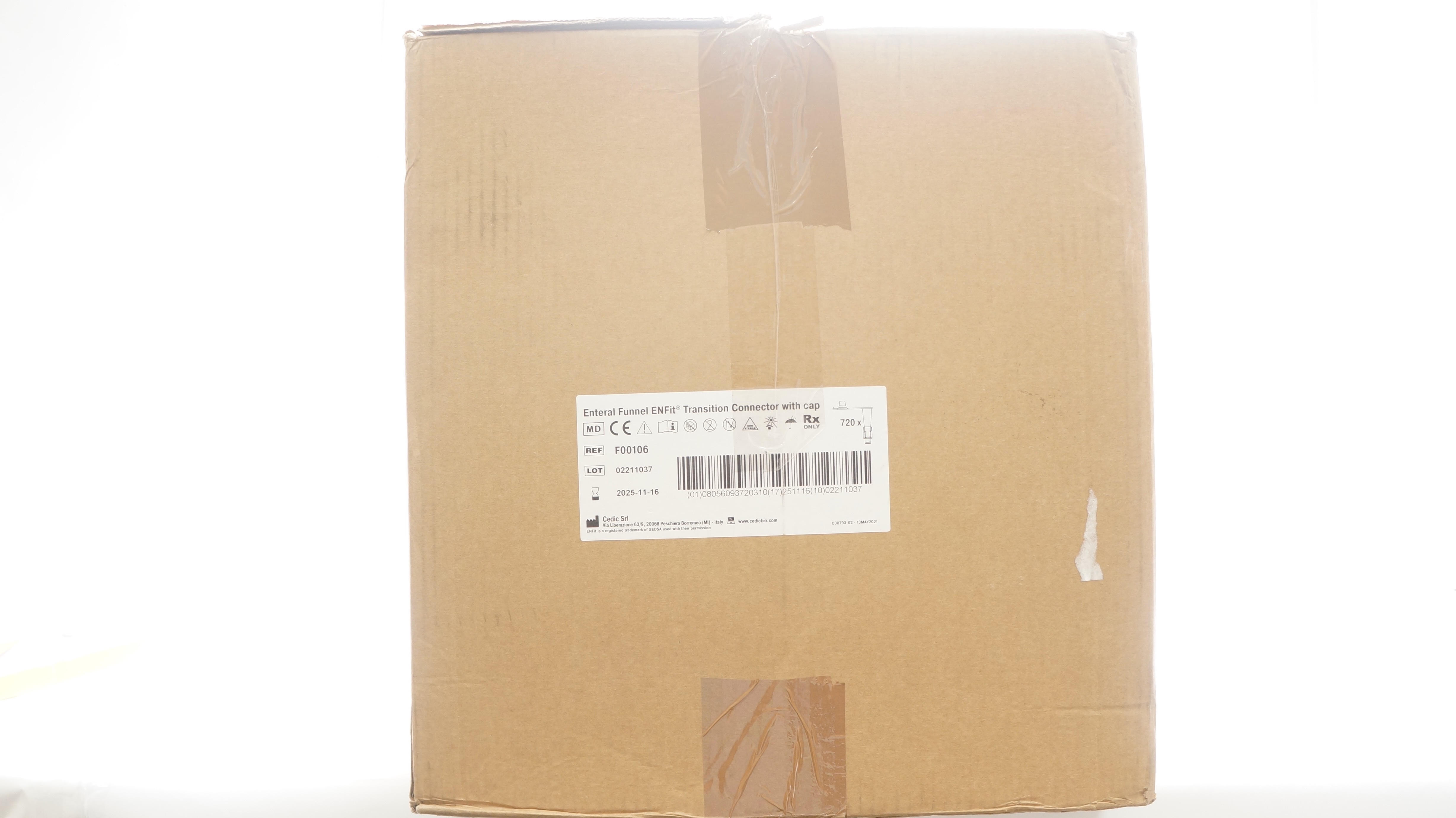 Cedic Srl F00106 Enteral Funnel ENFit Transition Connector W/Cap - Box ...