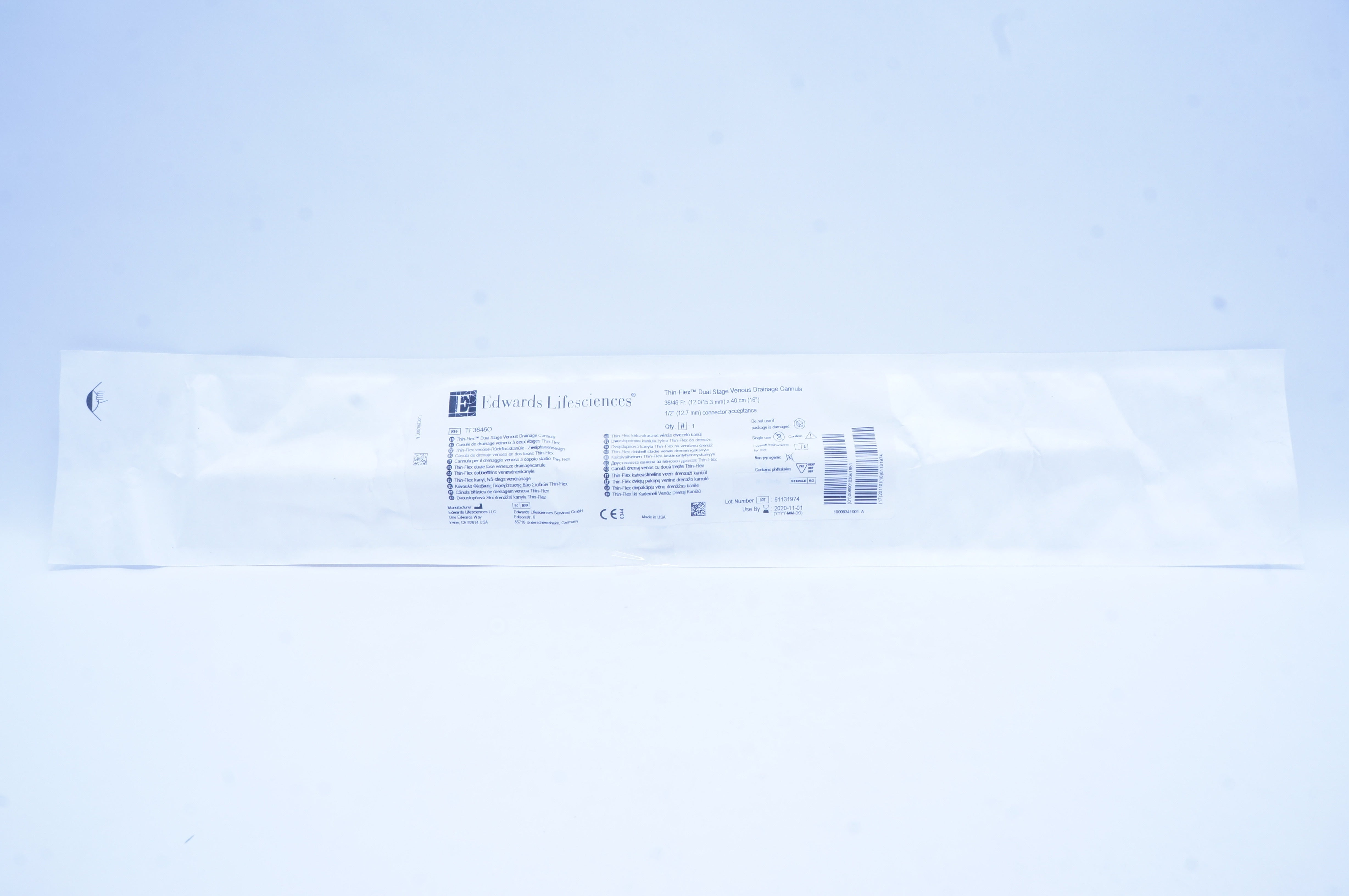 Edwards Lifesciences TF3646O ThinFlex Venous Drainage Cannula 36/46Fr