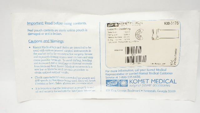 Komet Medical KM-3176 Surgical Power Accessones 13.5 x 32.0 x 0.4 x 18.0 mm