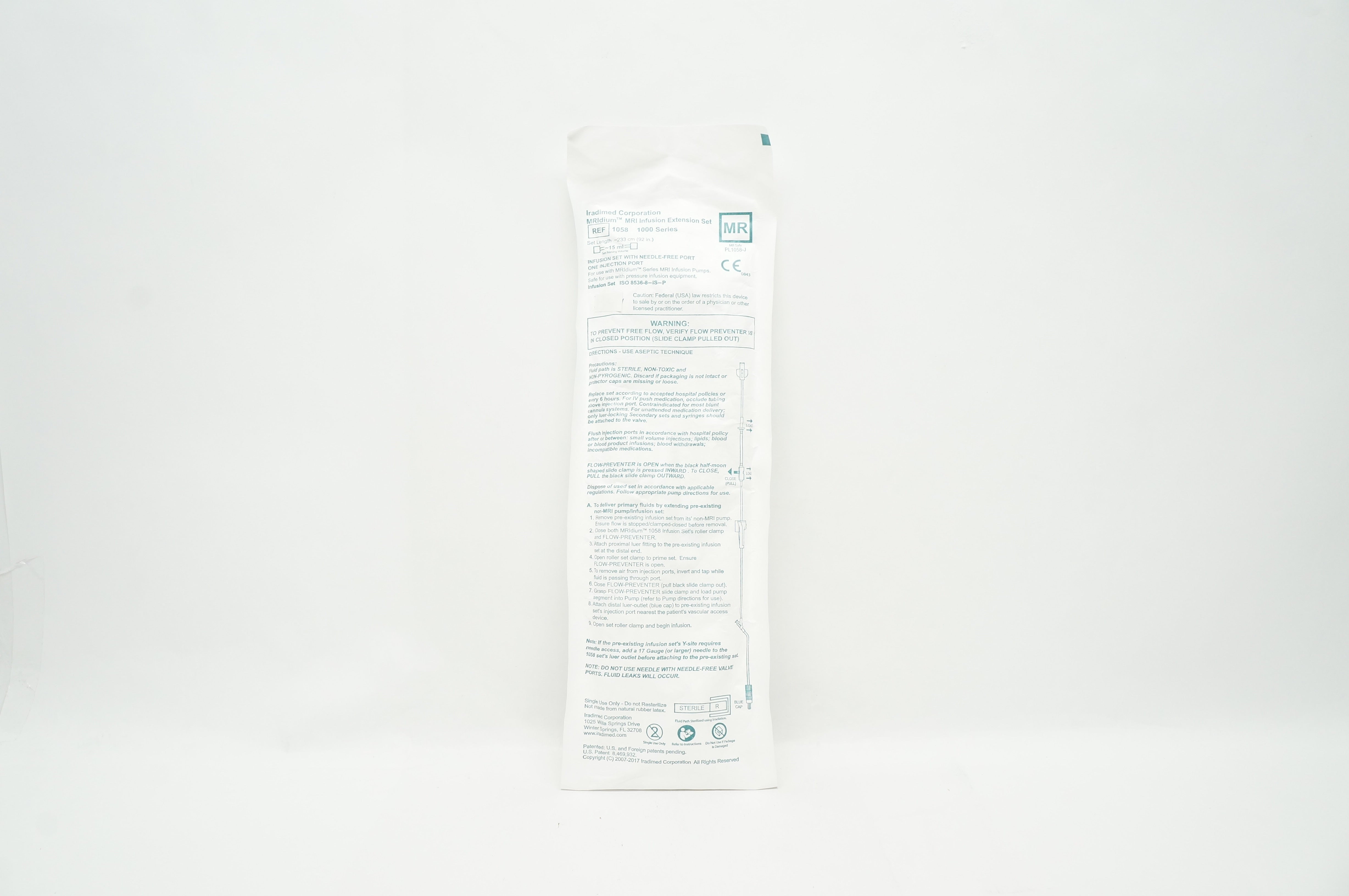 Iradimed 1058 MRidium MRI Infusion Extension Set 1000 Series - 92inch, 15mL (x)