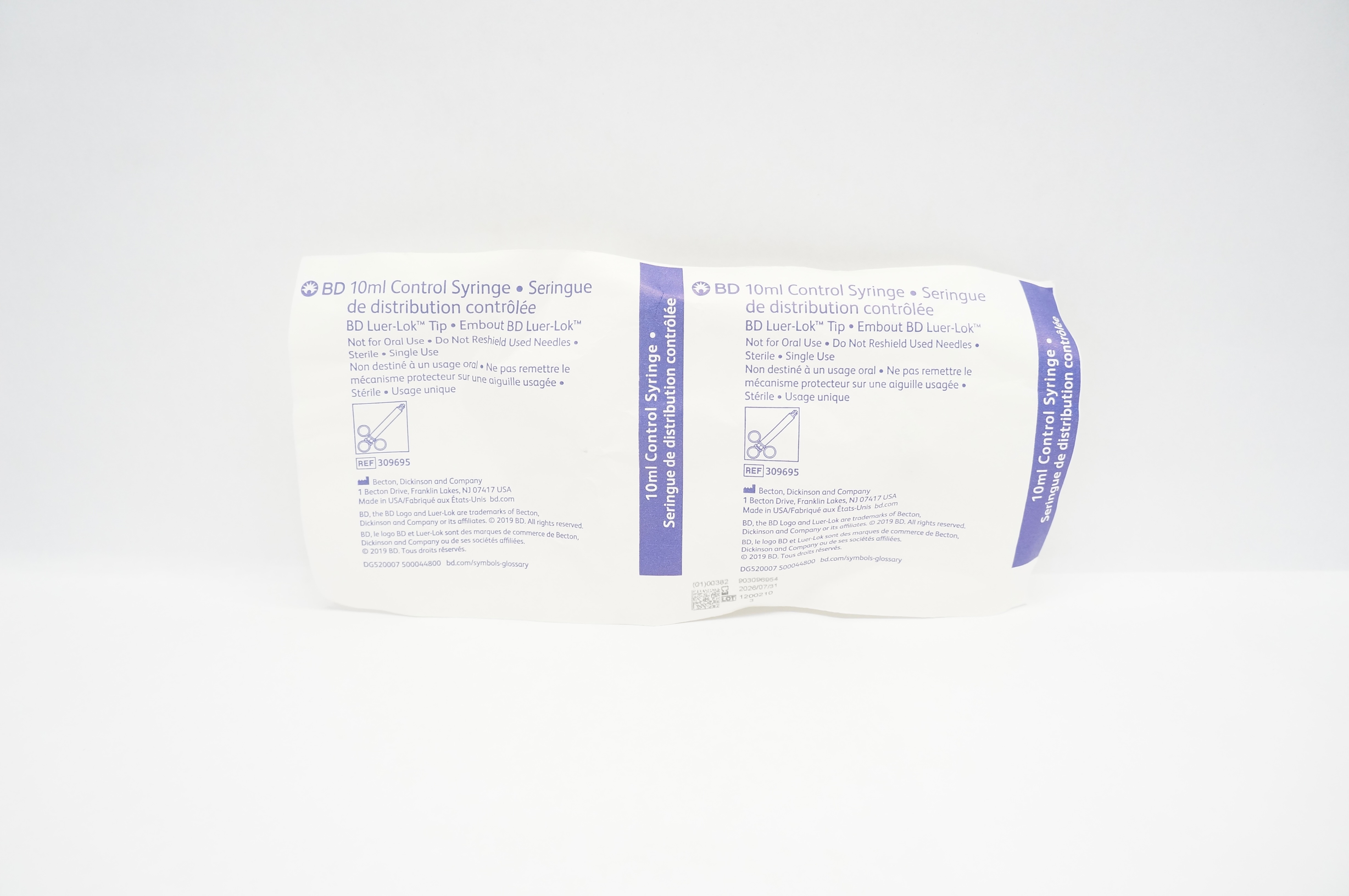 BD 309695 Control Syringe, Luer-Lok Tip, 10ml