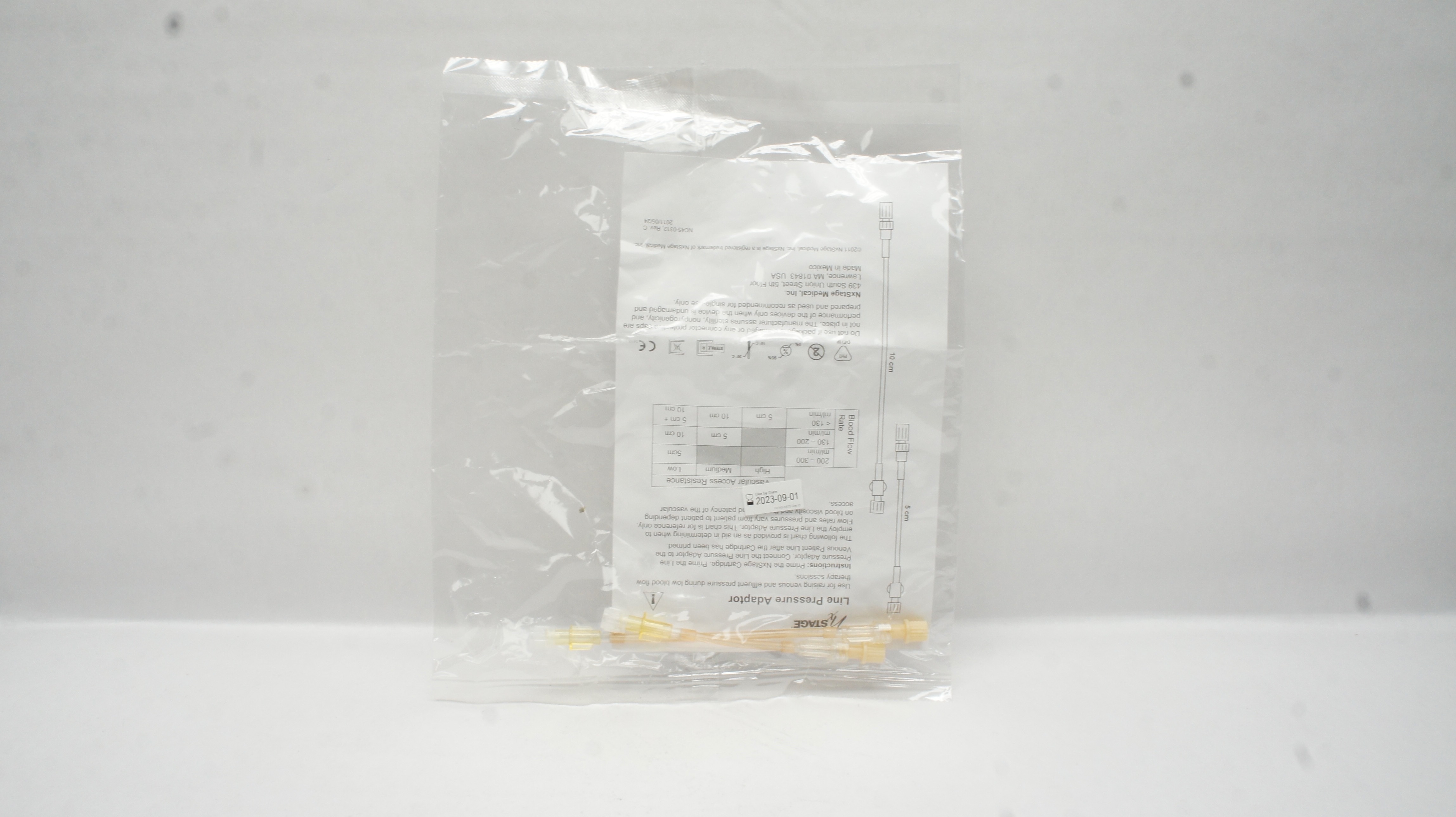 NxStage Line Pressure Adaptor 10cm x 5cm