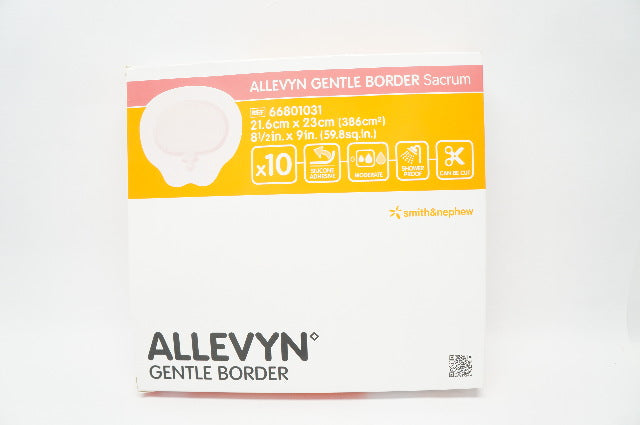 Smith&Nephew 66801031 Allevyn Gentle Border Sacrum 8 1/2inch x 9inch - Box of 10