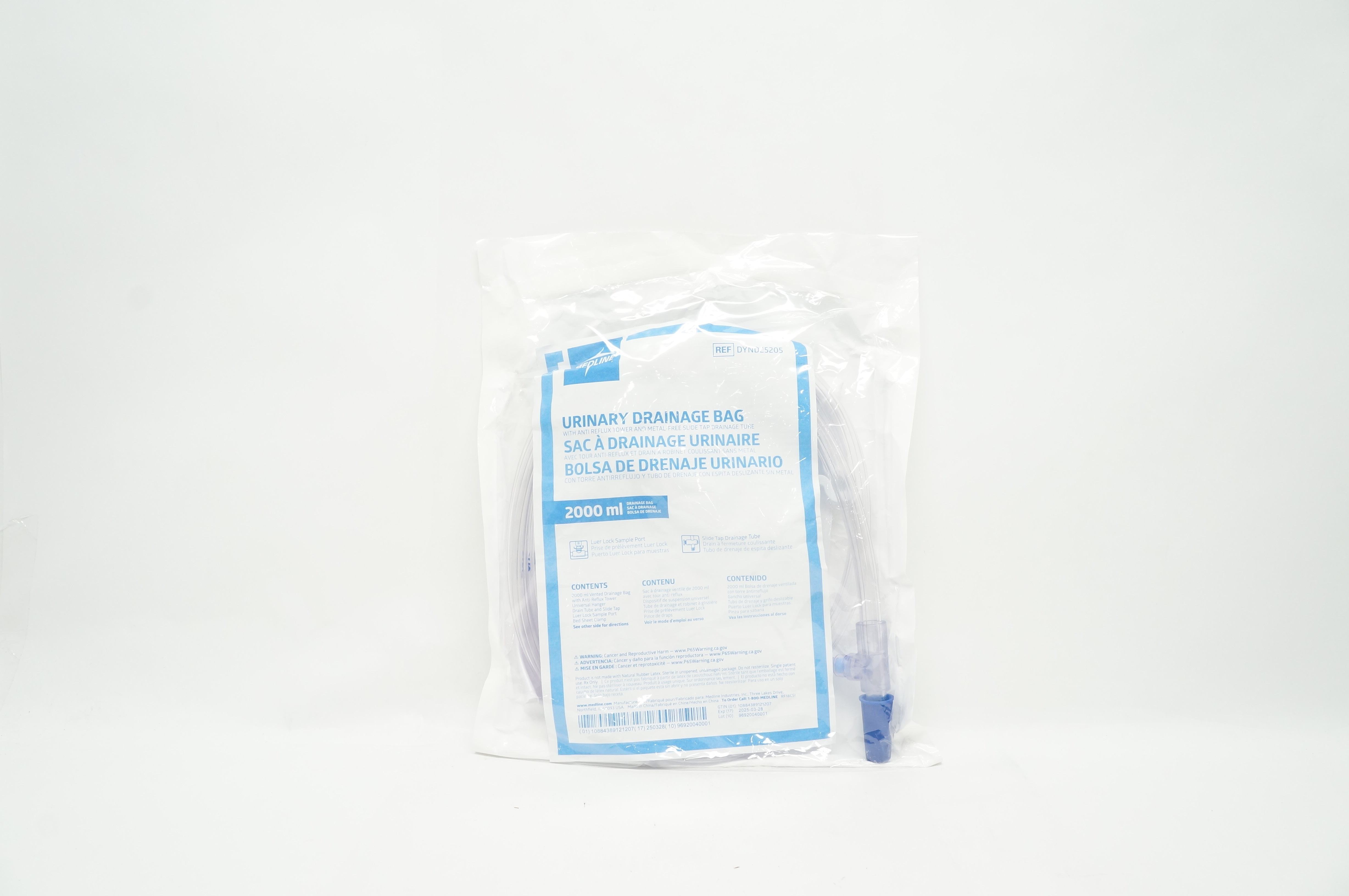 Medline DYND25205 Urinary Drainage Bag 2000mL