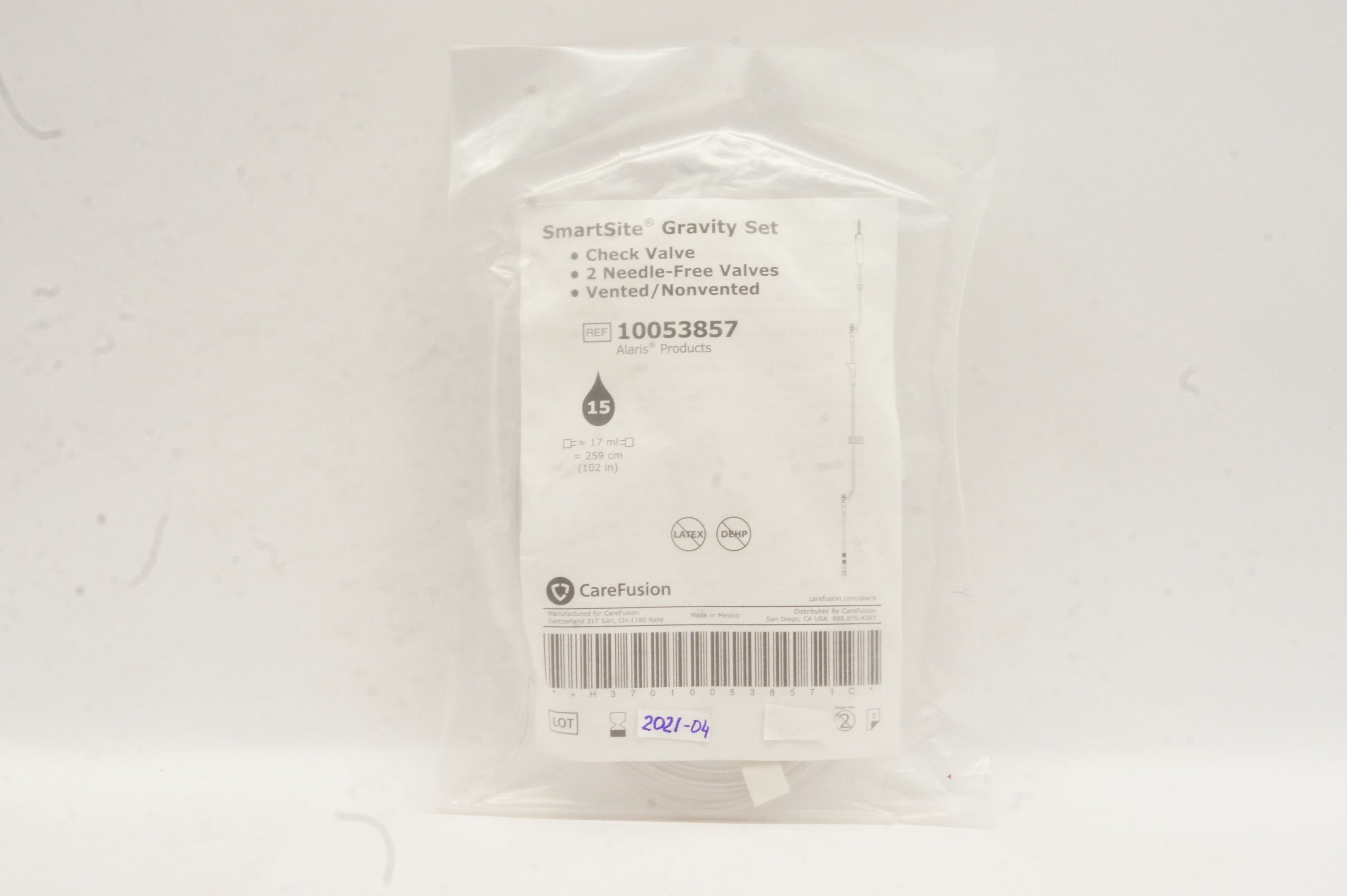 CareFusion 10053857 SmartSite Gravity Set 15 17ml 102inch (x)