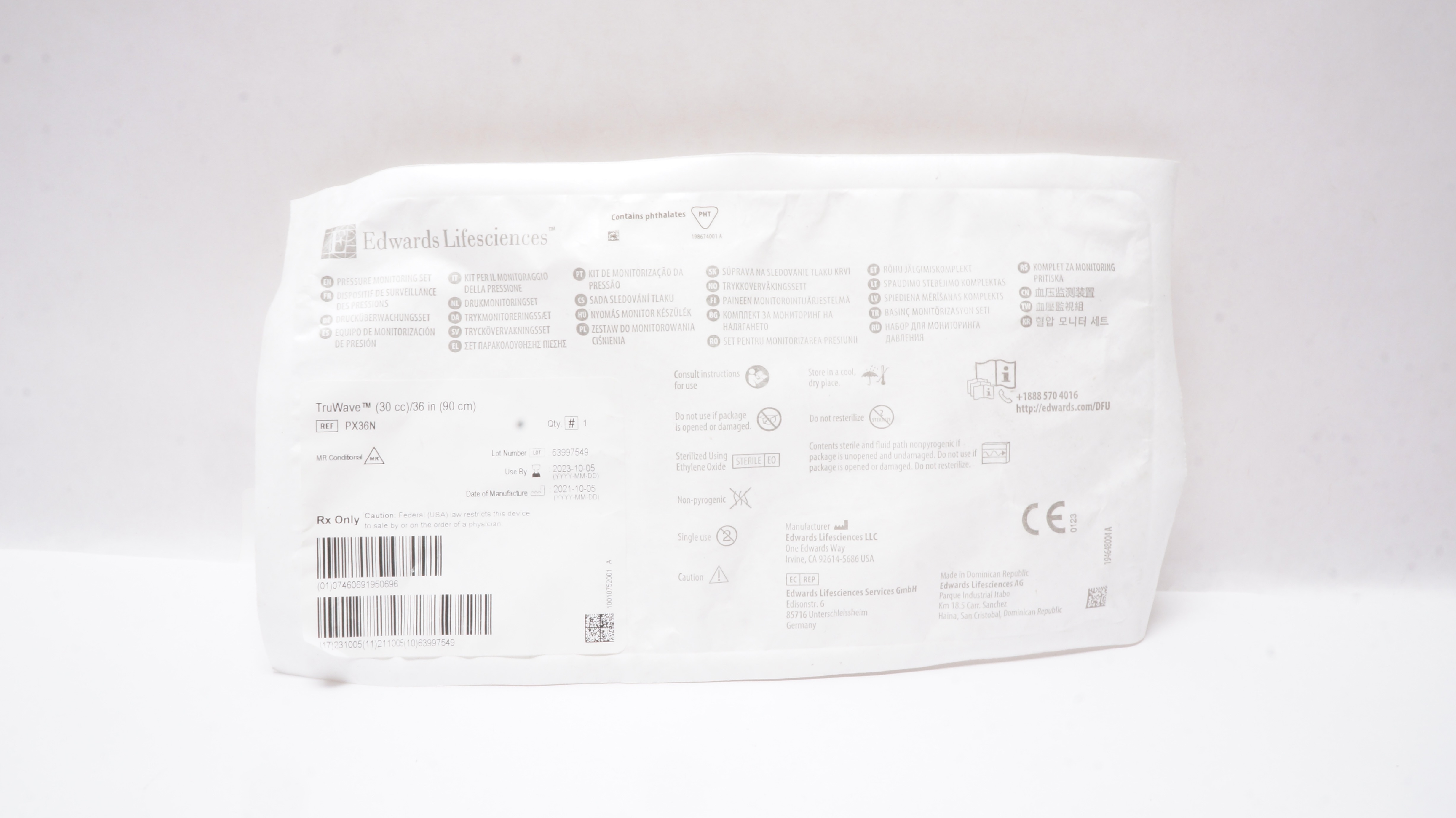 Edwards Lifesciences PX36N Pressure Monitoring Set