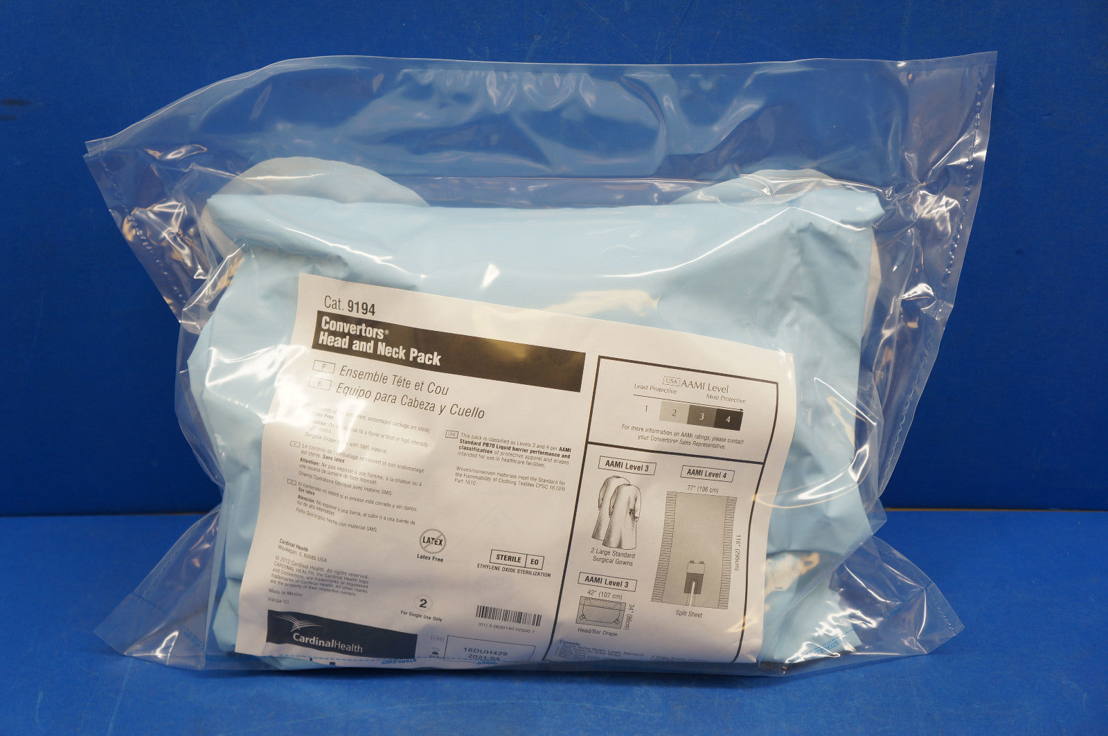 Cardinal Health 9194 Convertors Head and Neck Pack 77inch x 116inch ~ Box of 6