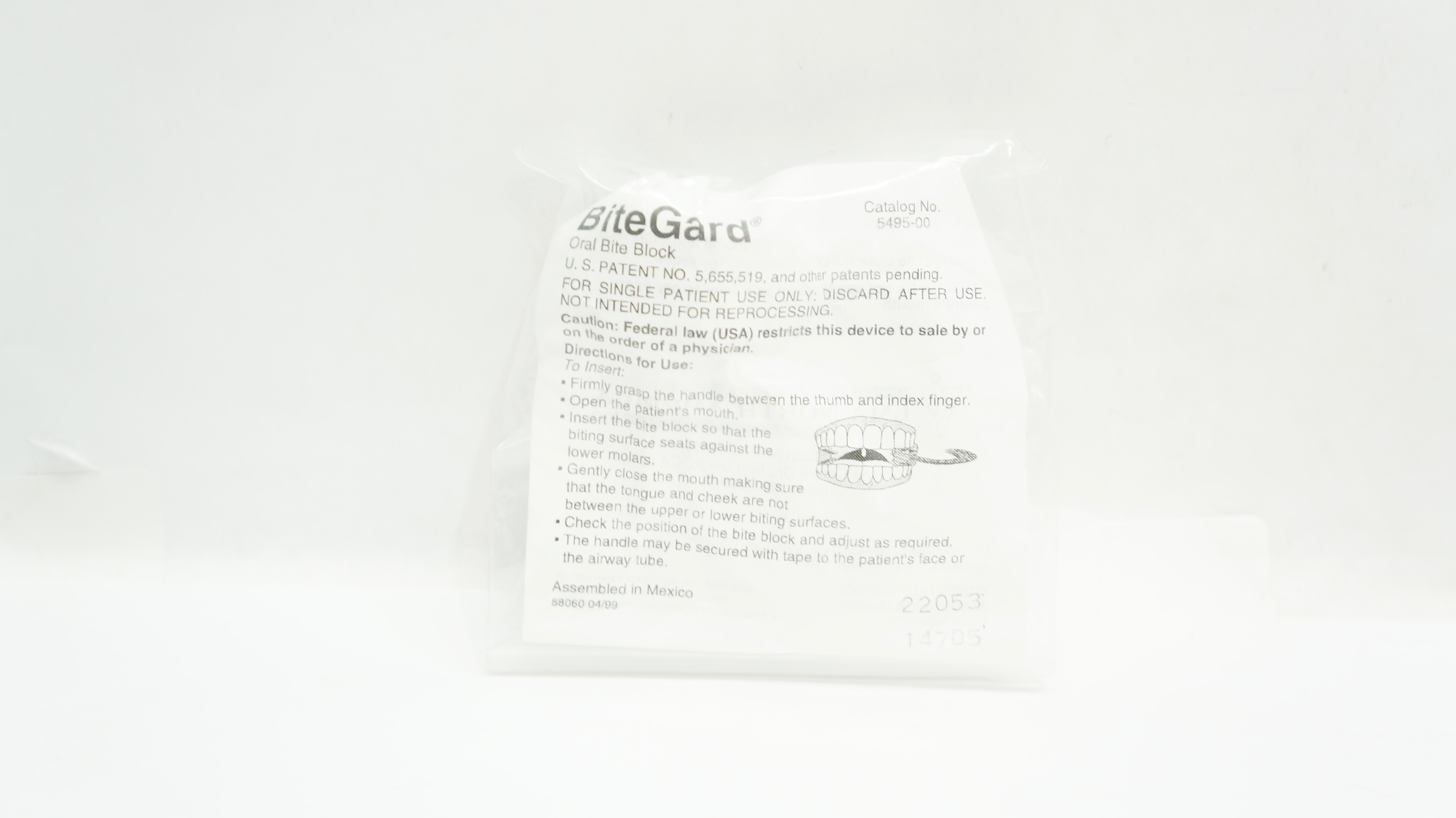 Block Bite Guard Bite Gard 5495-00 Oral Bite Block