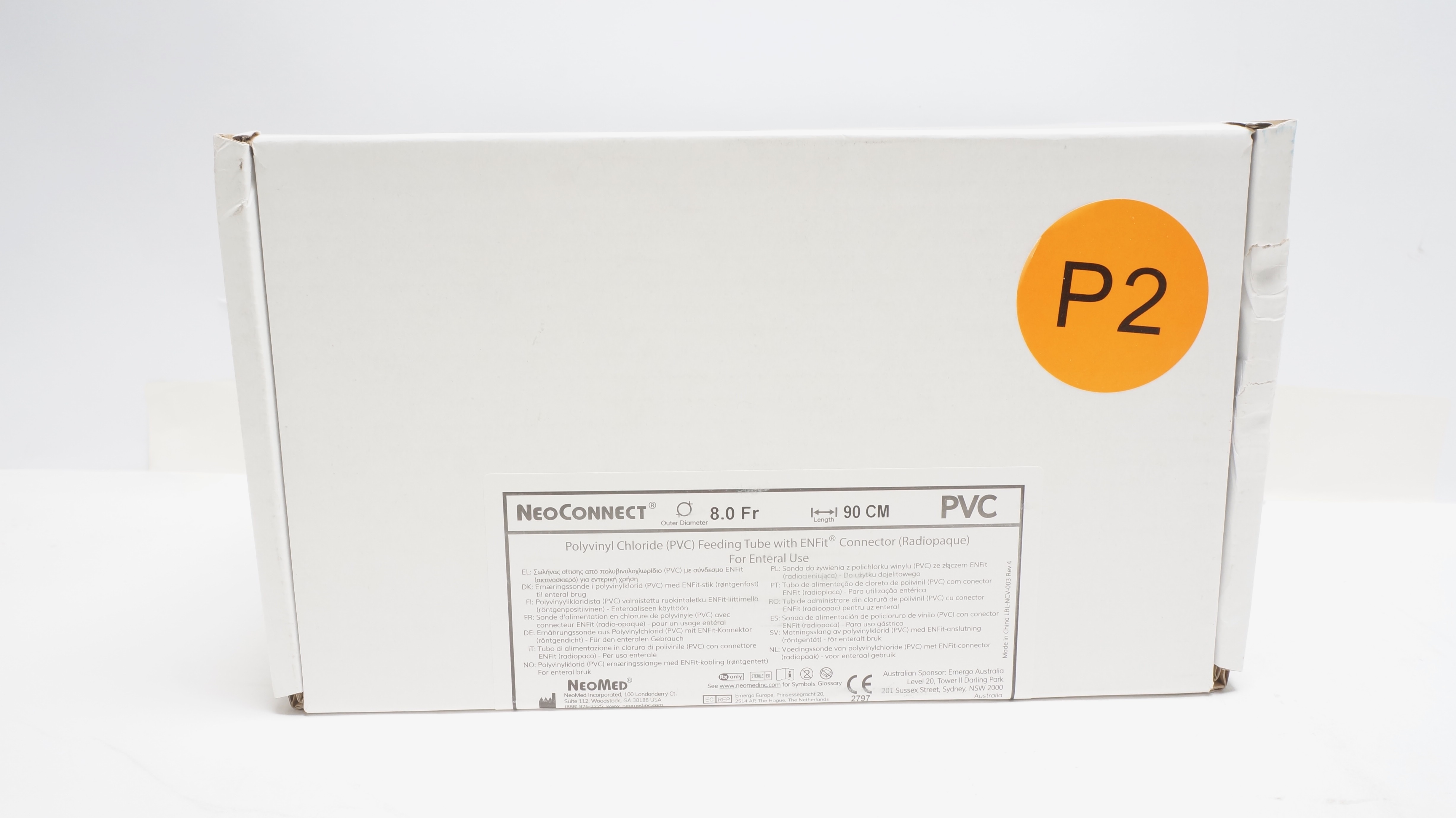 NeoMed FTL8.0V-NC EnFit NeoConnect,Polyvinyl Chloride Feeding Tube -Box of 25(x)