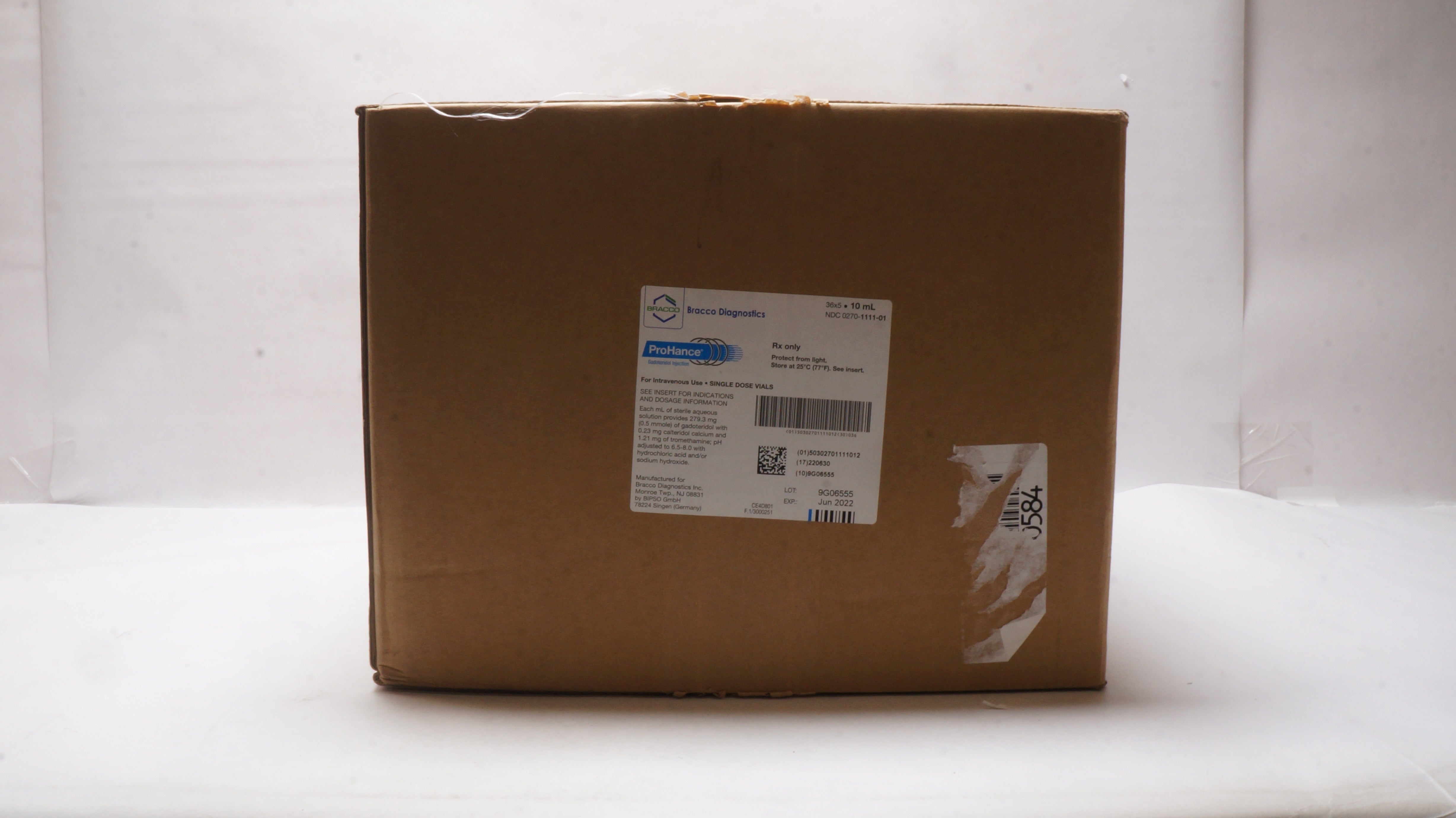Bracco Diagnostics 0270-1111-01 ProHance  Gadoteridol Injection 5Vl X 10ml (x)