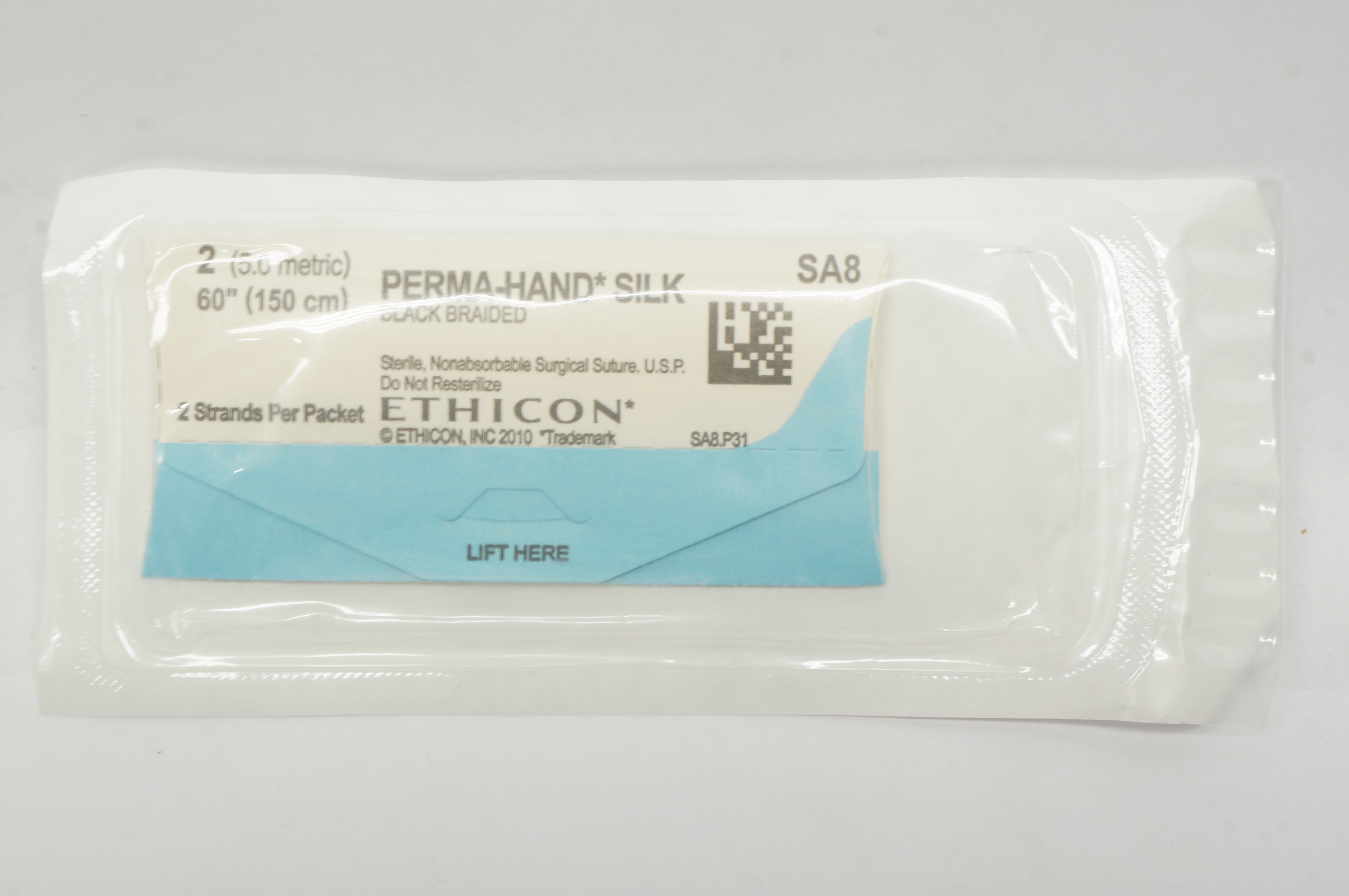 Ethicon SA8 2 Perma-Hand Silk Black Braided, 60inch (x)