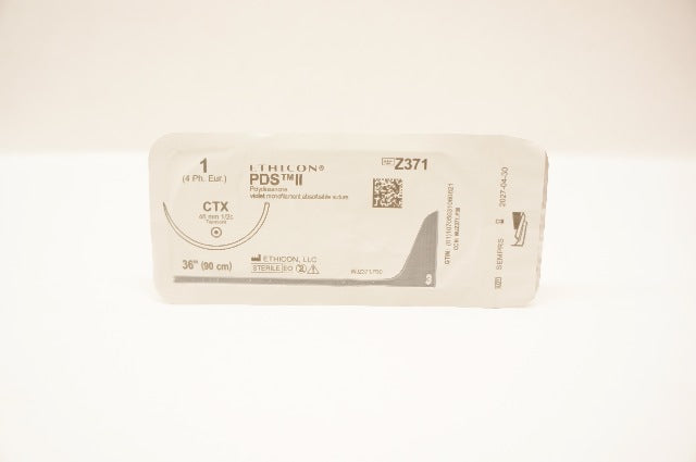 Ethicon Z371 1 PDS II Polydioxanone Stre CTX, 48mm 1/2c Taperpoint, 36inch