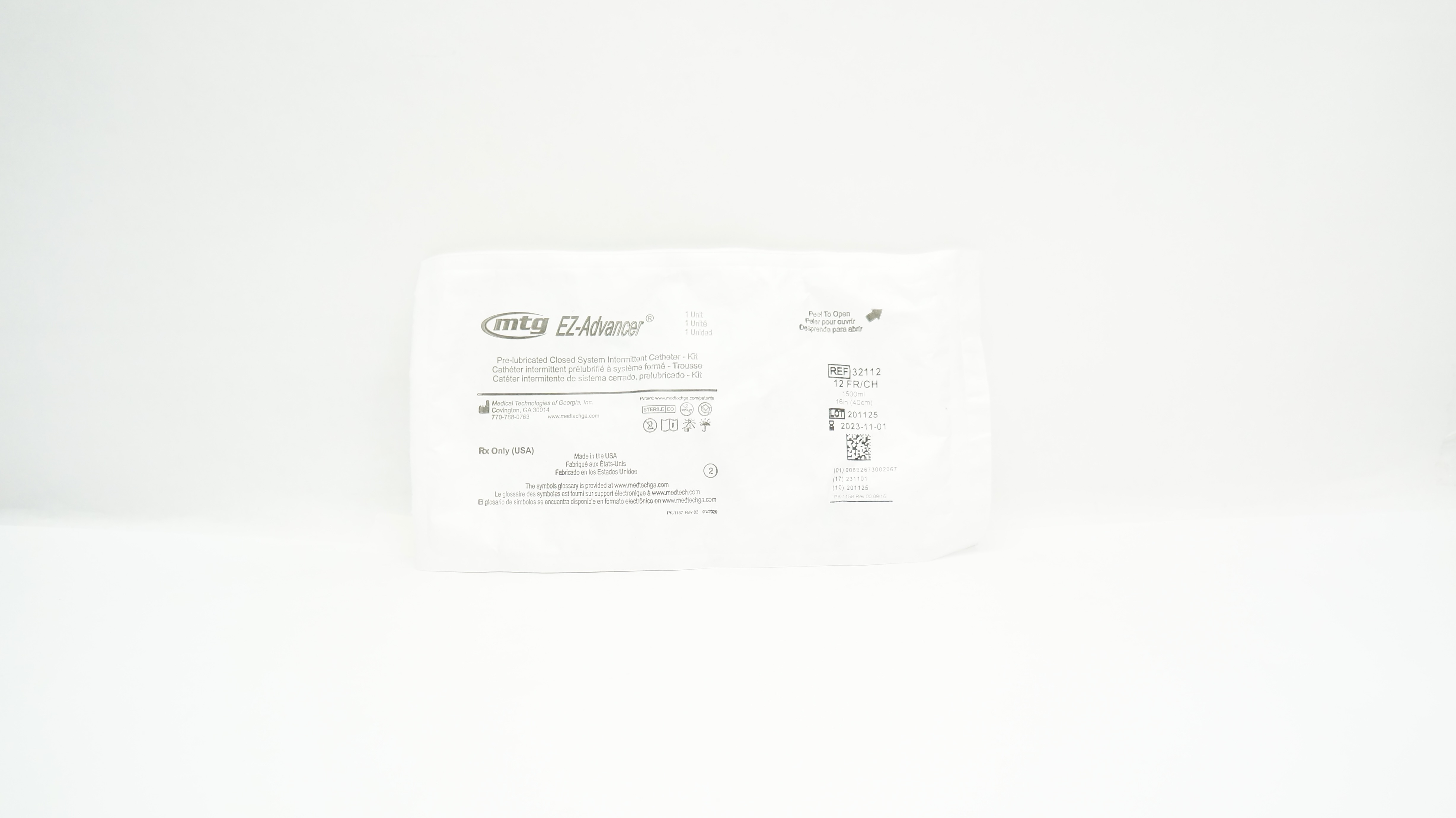 MTG 32112 EZ-Advancer Pre-lubricated Cath.-Kit 12Fr/Ch x 16inch x 1500ml