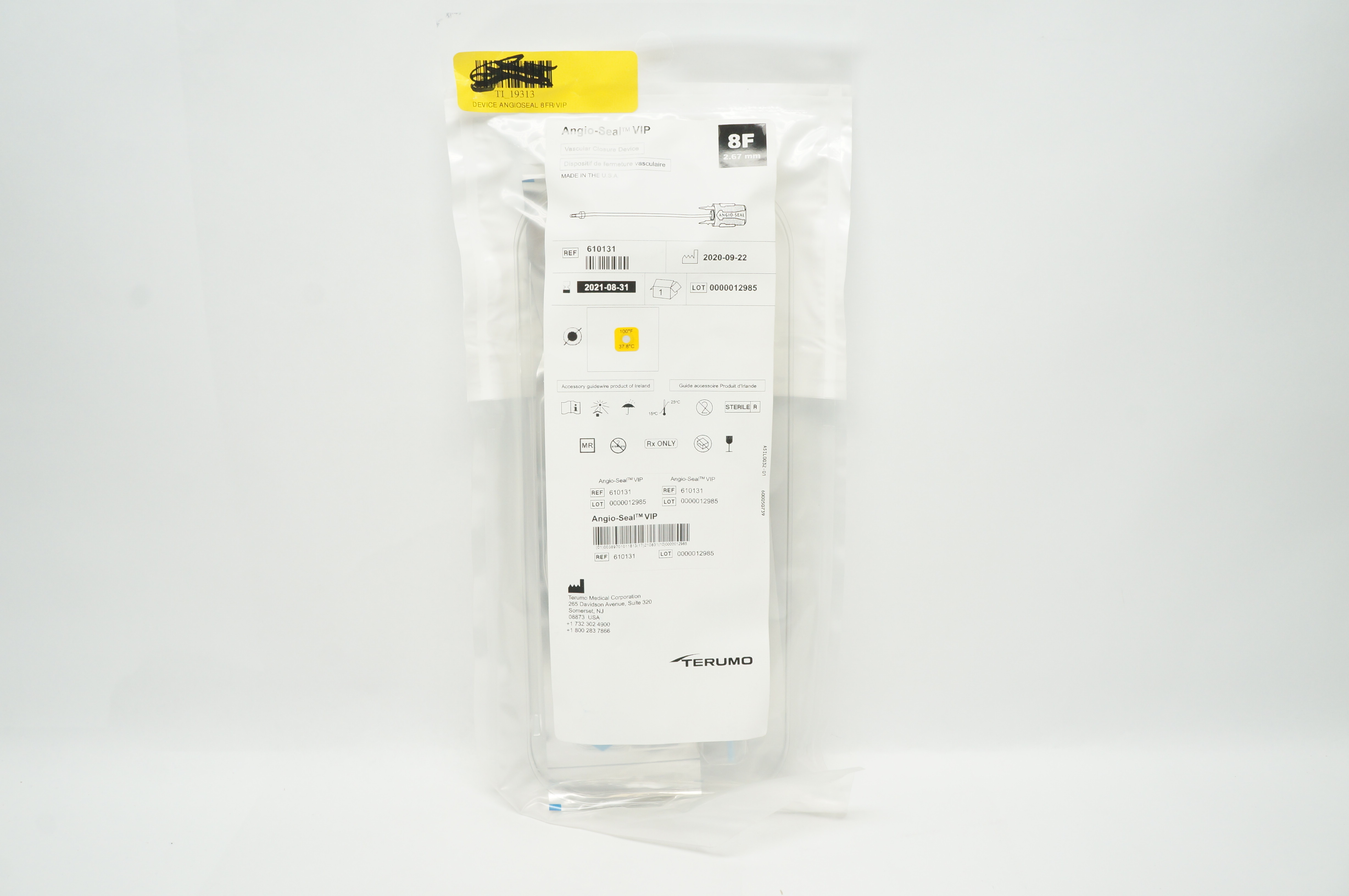 Terumo 610131 Angio-Seal VIP Vascular Closure Device 8F (x)