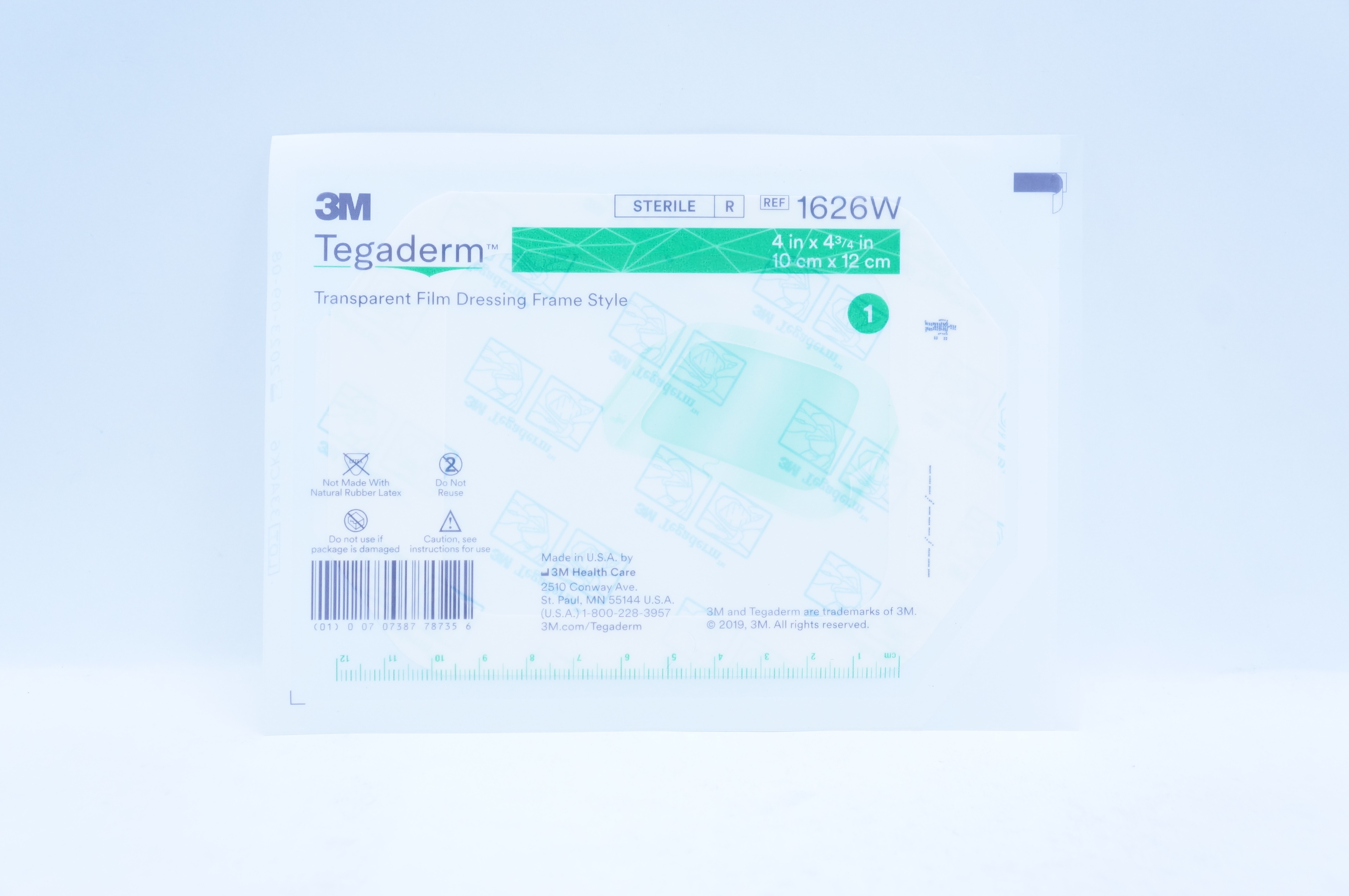 3M 1626W Tegaderm Transparent Film Dressing Frame Style 4 x 4 3/4inch