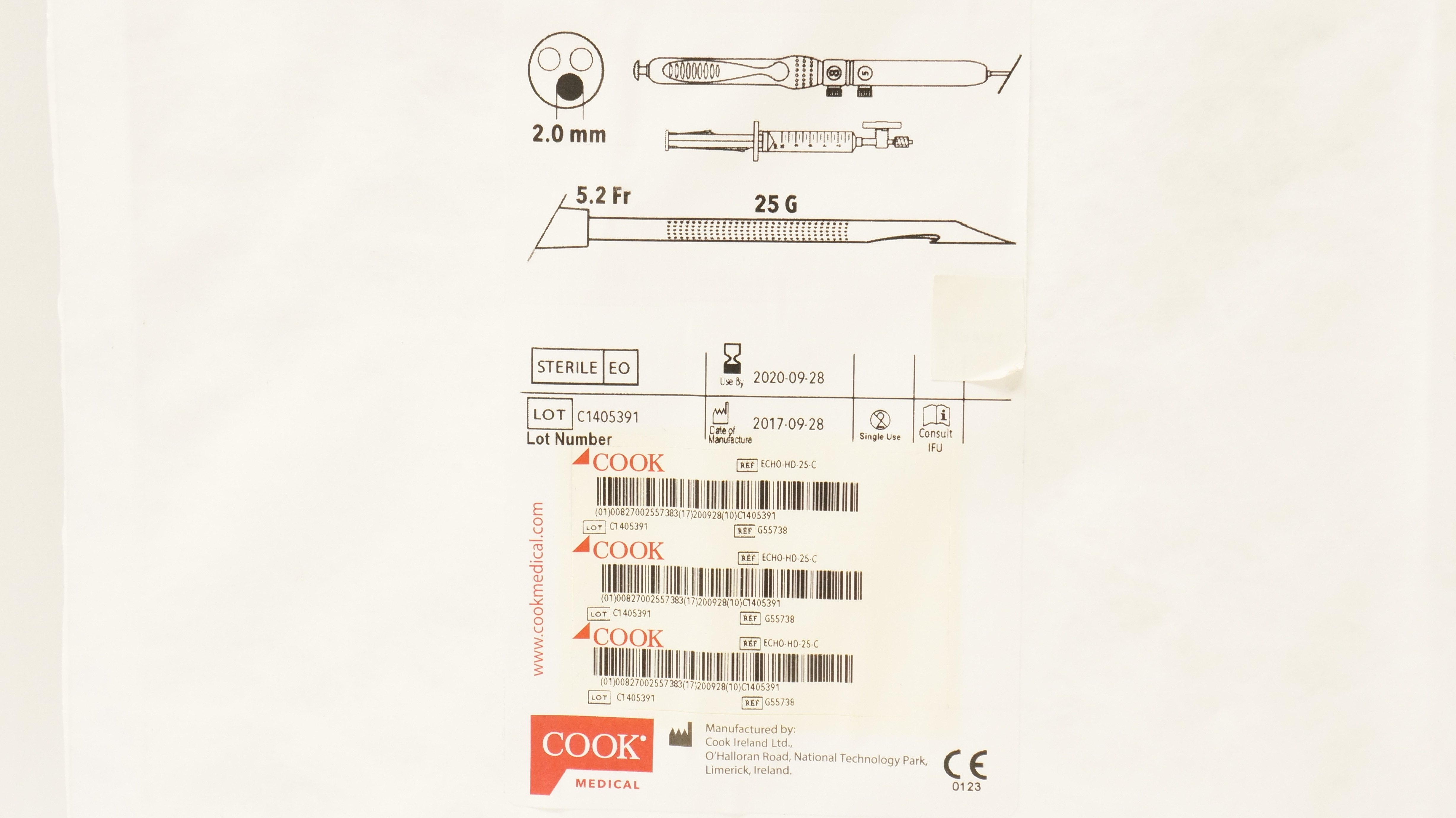 Cook Medical G55738 Echotip Procore HD Ultrasound Biopsy Ndle 2.0