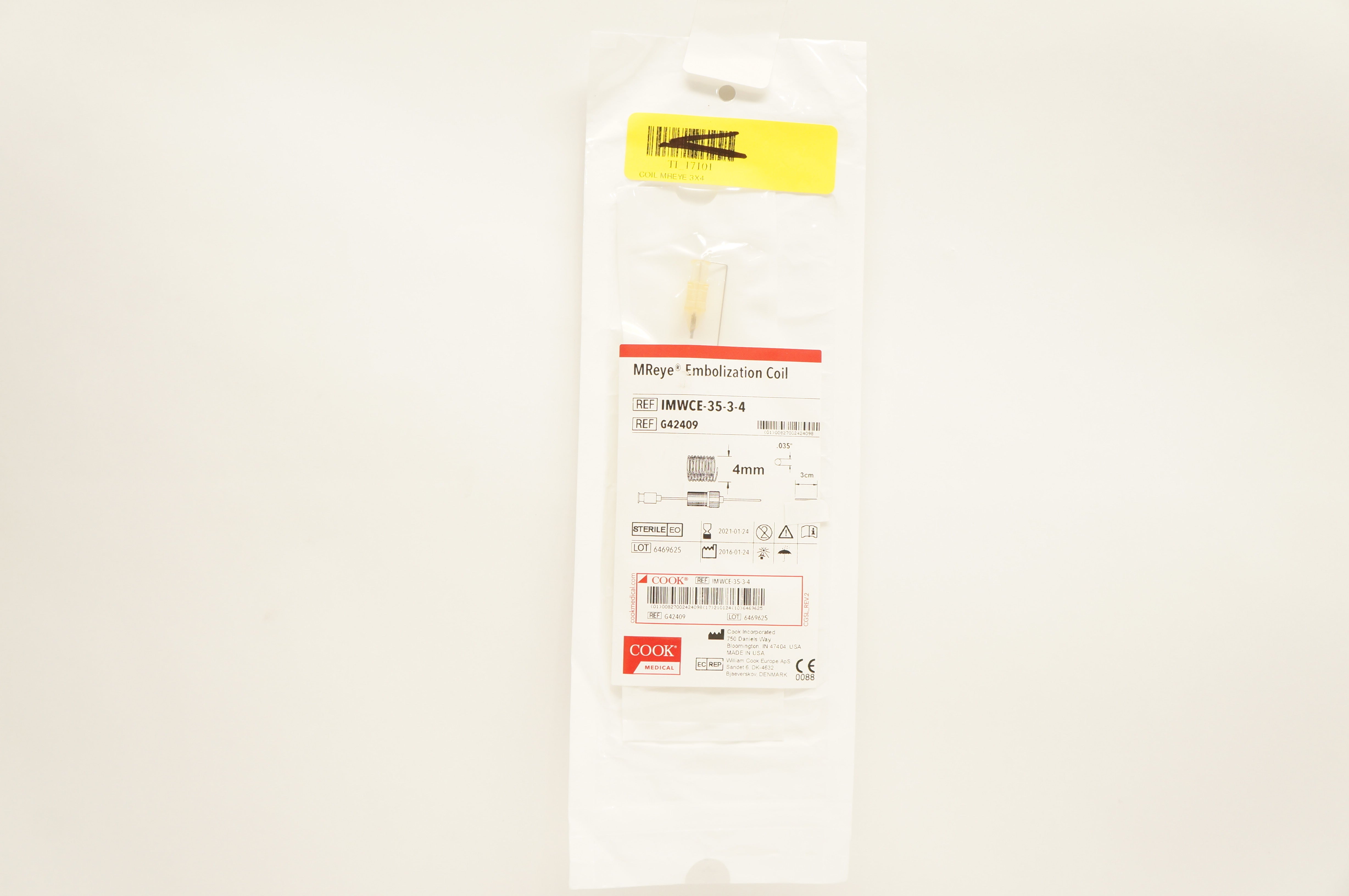 Cook Medical G42409 MReye Embolization Coil 4mm (x)