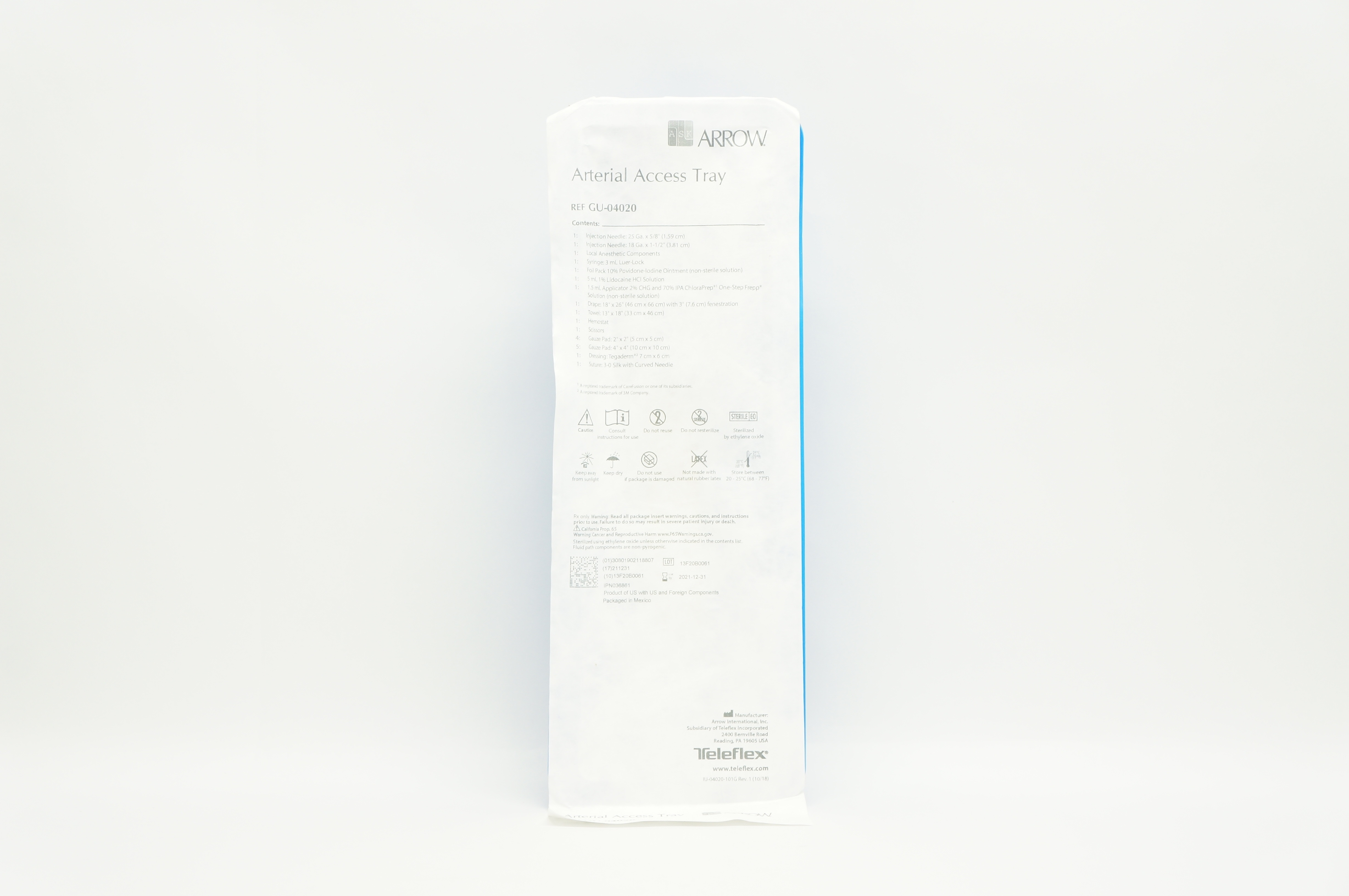 Arrow GU-04020 Arterial Access Tray