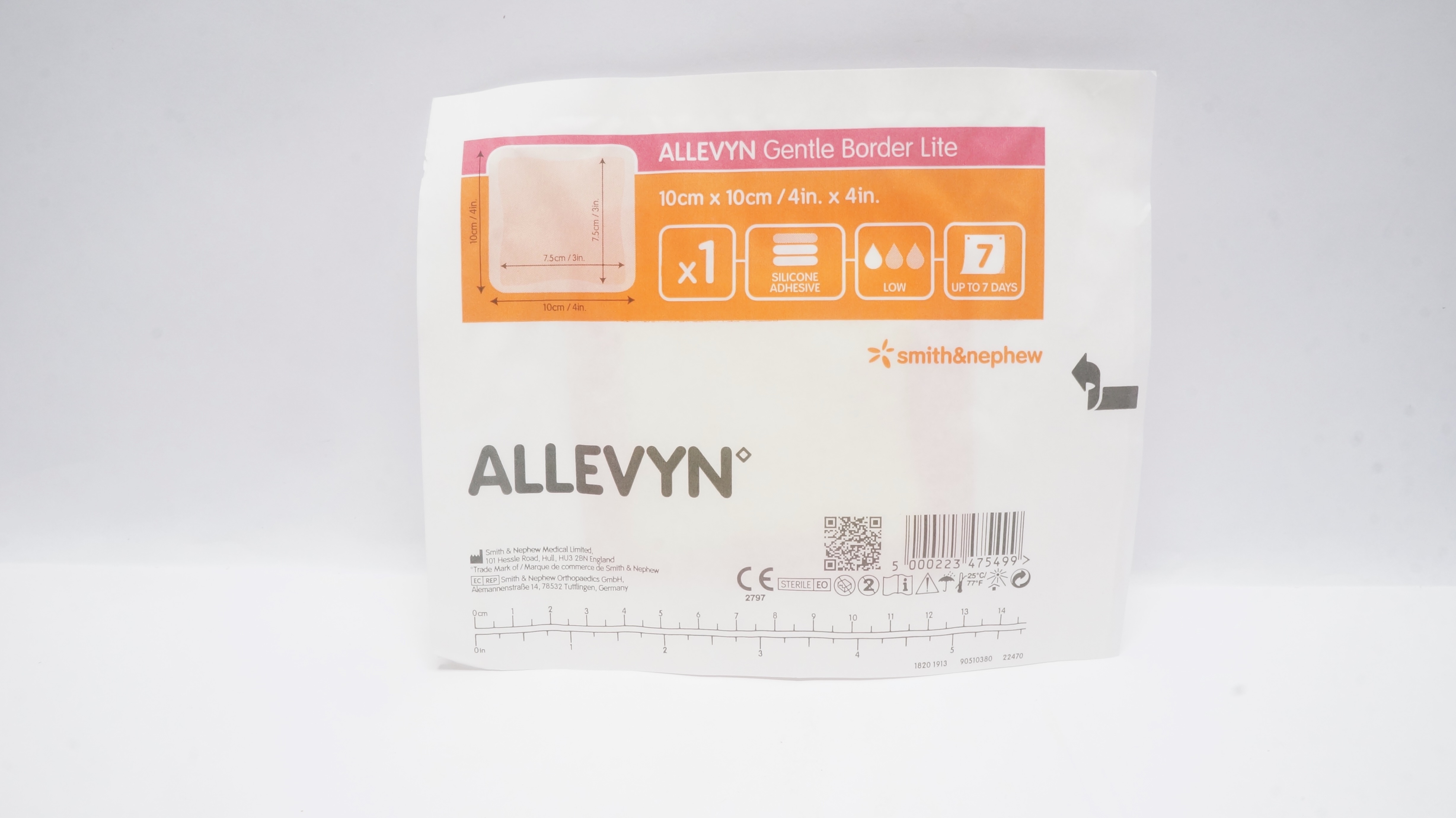 Smith&Nephew 66800835 Allevyn Gentle Border Lite Dressing 4inch x 4inch (x)