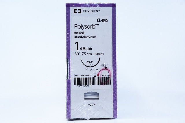 Covidien CL-845 1 Polysorb, GS-21, 1/2 37mm, 30inch ~ Pack of 36 (x)