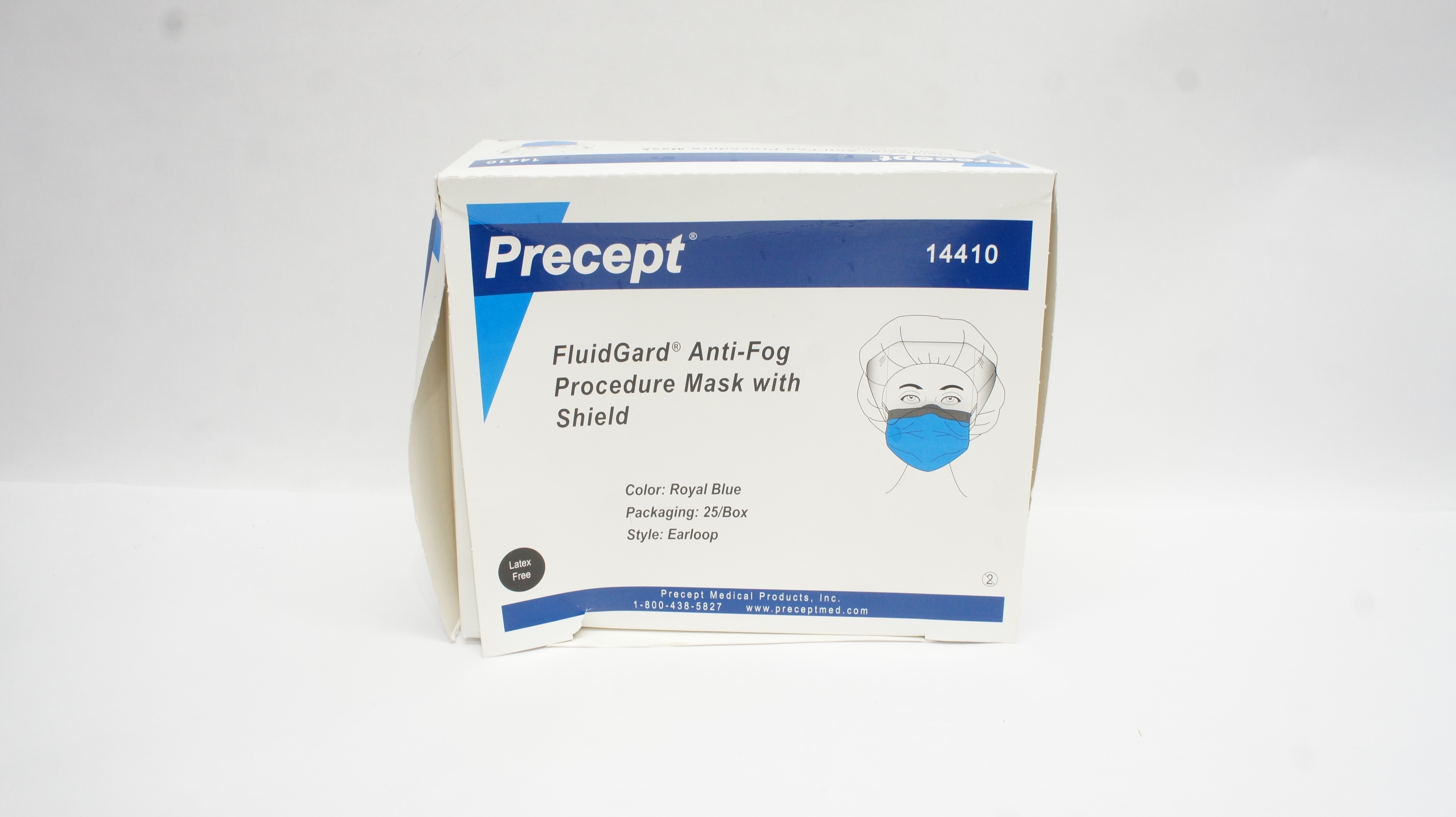 Precept 14410 FluidGard AntiFog Procedure Mask W/Shield,Royal Blue