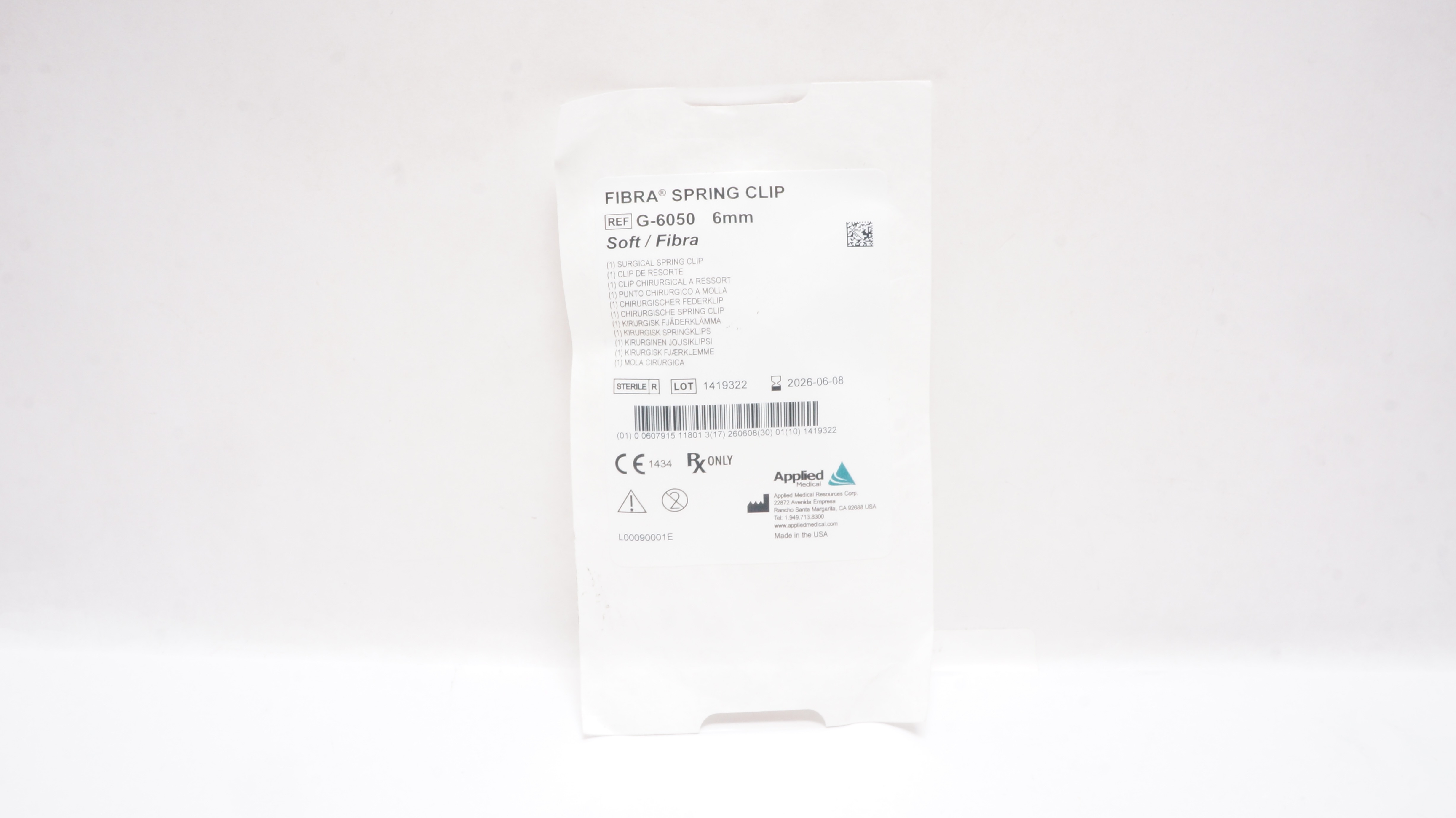 Applied Medical G-6050 SOFT/FIBRA Surgical Spring Clip 6mm
