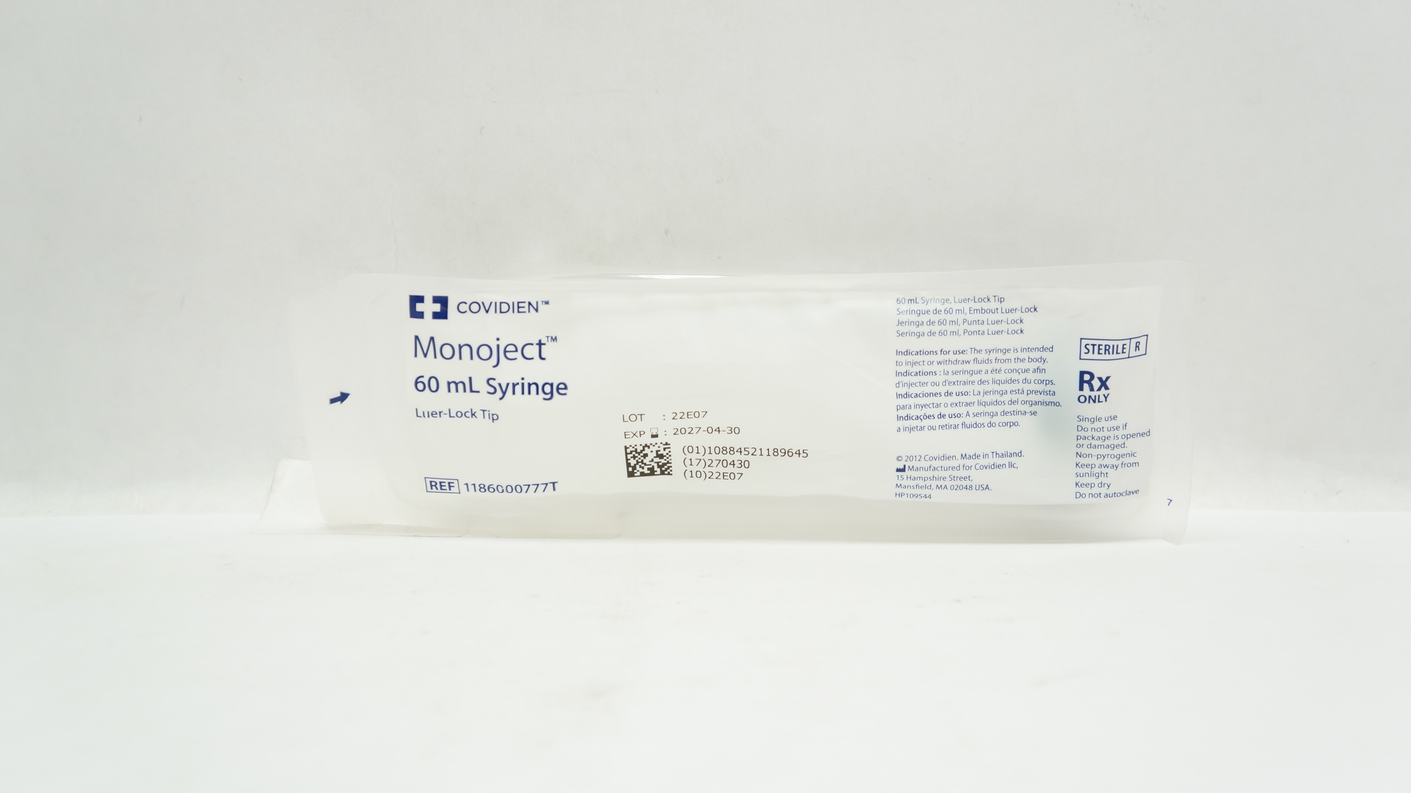 Covidien 1186000777T Monoject 60ml Syringe Luer-Lock Tip
