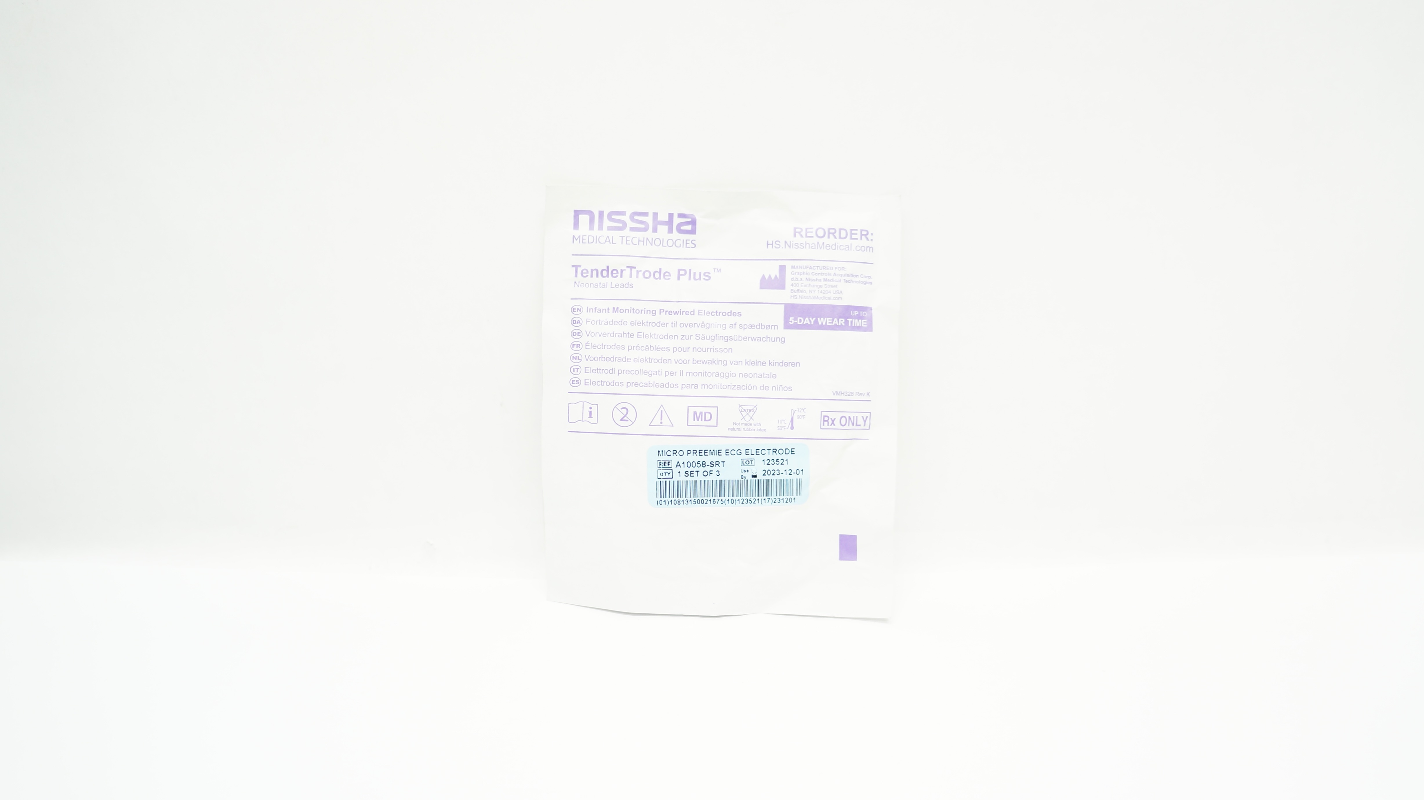 Nissha Medical A10058-SRT Infant Monitoring Prewired Electrodes (x) - Set of 3