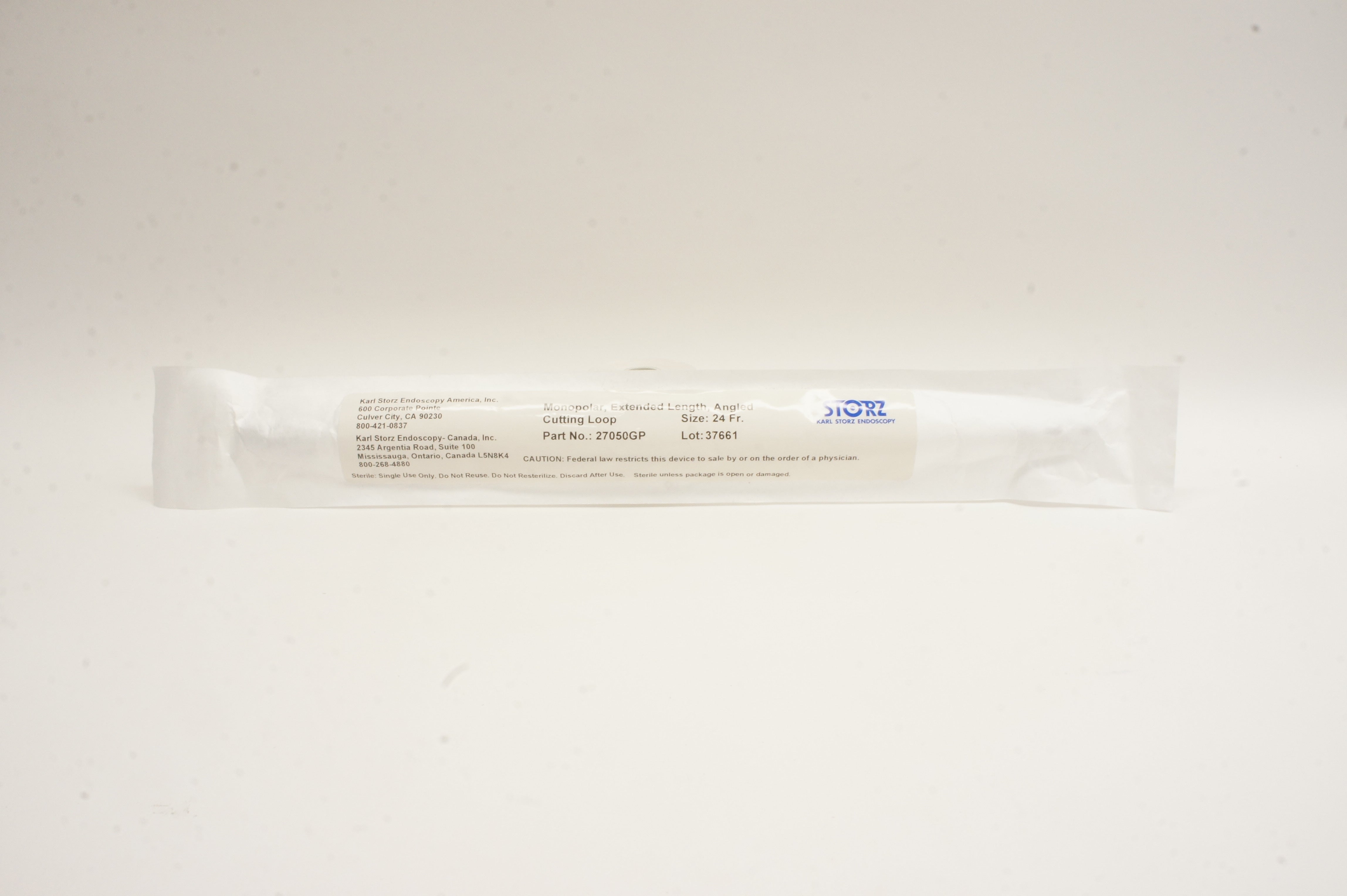 Karl Storz 27050GP Monopolar, Extended Length, Angled Cutting Loop 24Fr