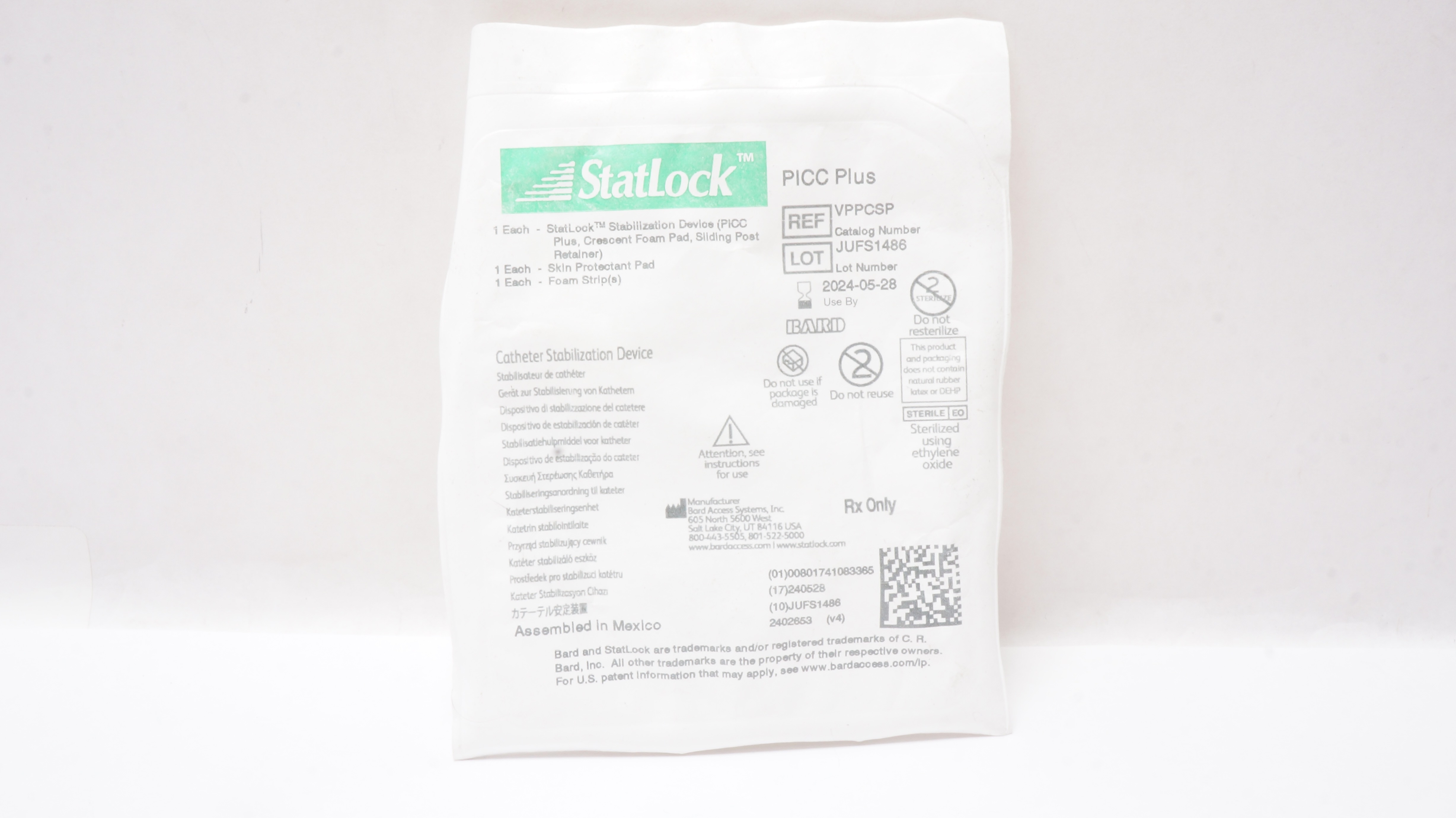 Bard VPPCSP StatLock Cath. Stabilization Device PICC Plus