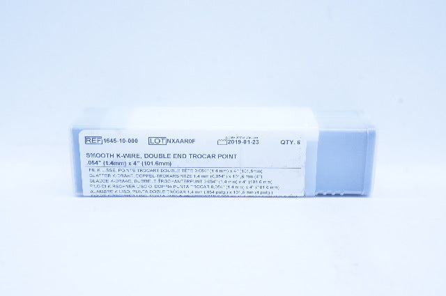 Biomet 1645-10-000 Smooth K-Wire, Double End Trocar Point .054 x 4in. - Box of 6