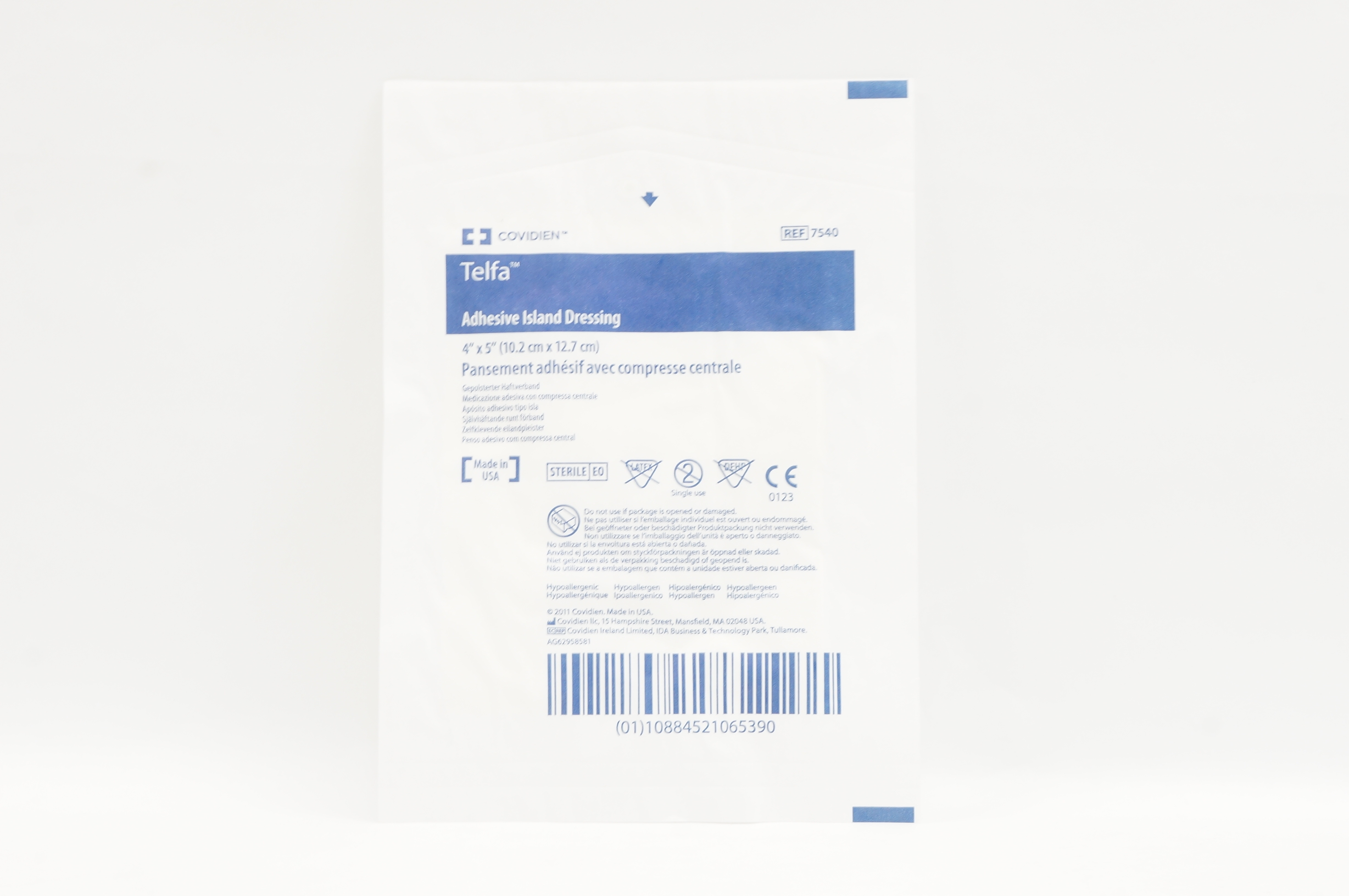 Covidien 7540 Telfa Adhesive Island Dressing 4 x 5inch