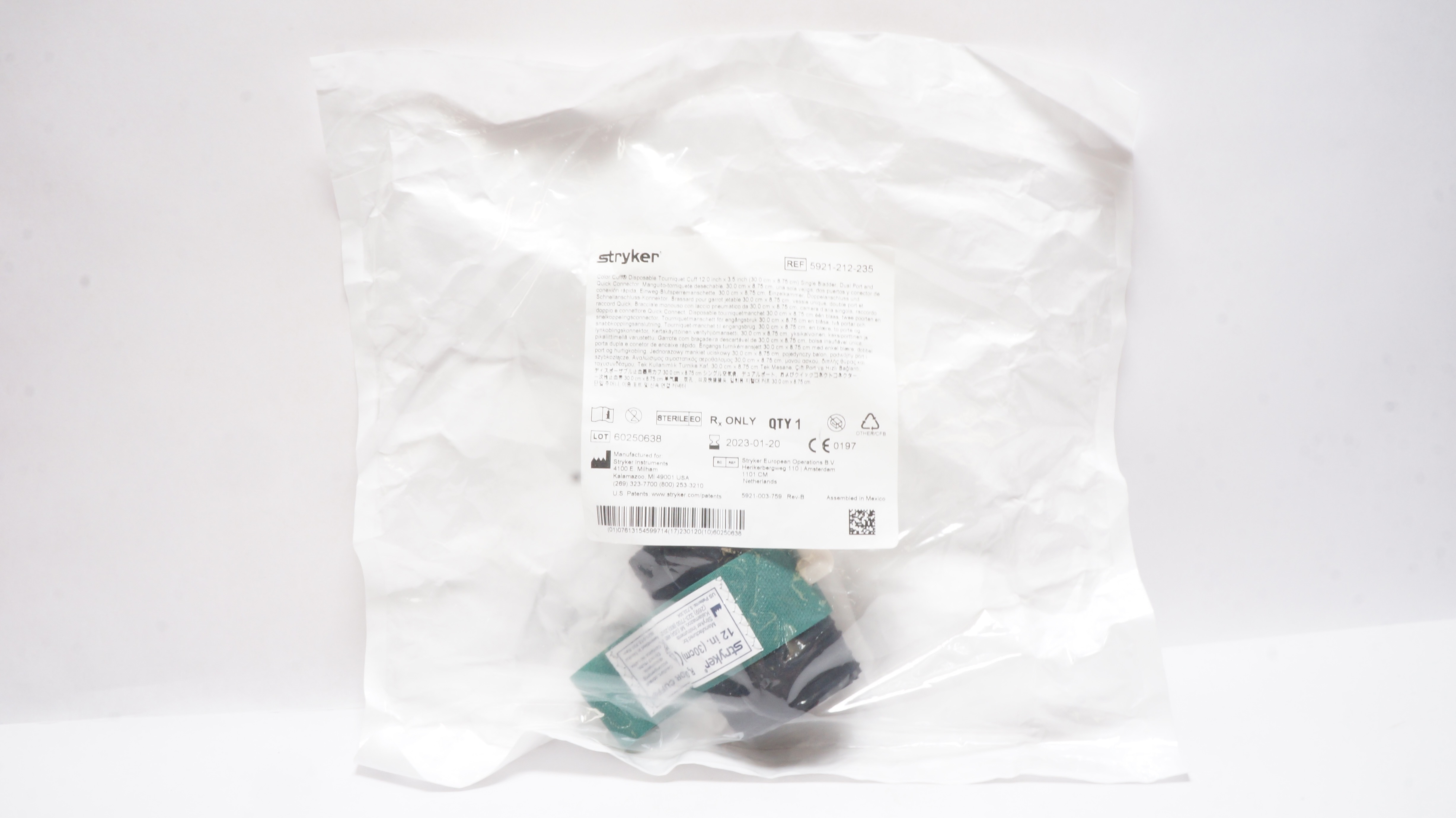 Stryker 5921-212-235 Color Cuff Disposable Tourniquet Cuff 12.0inch x 3.5inch(x)